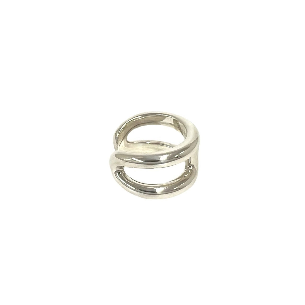 Hermes Silver Silver 925 Band Ring (Pre-Owned)