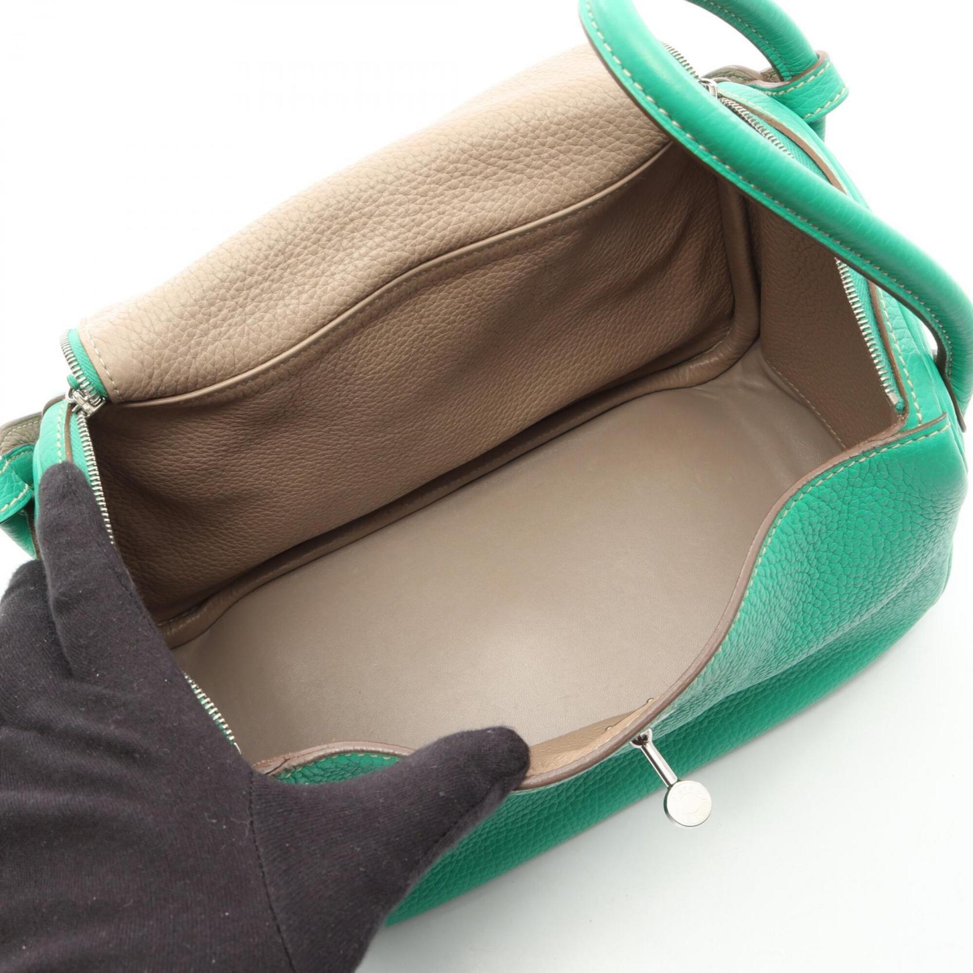 Hermes Beige Green Gris Tourterelle Mint Green Taurillon Clemence Leather Handbag Shoulder Bag (Pre-Owned)