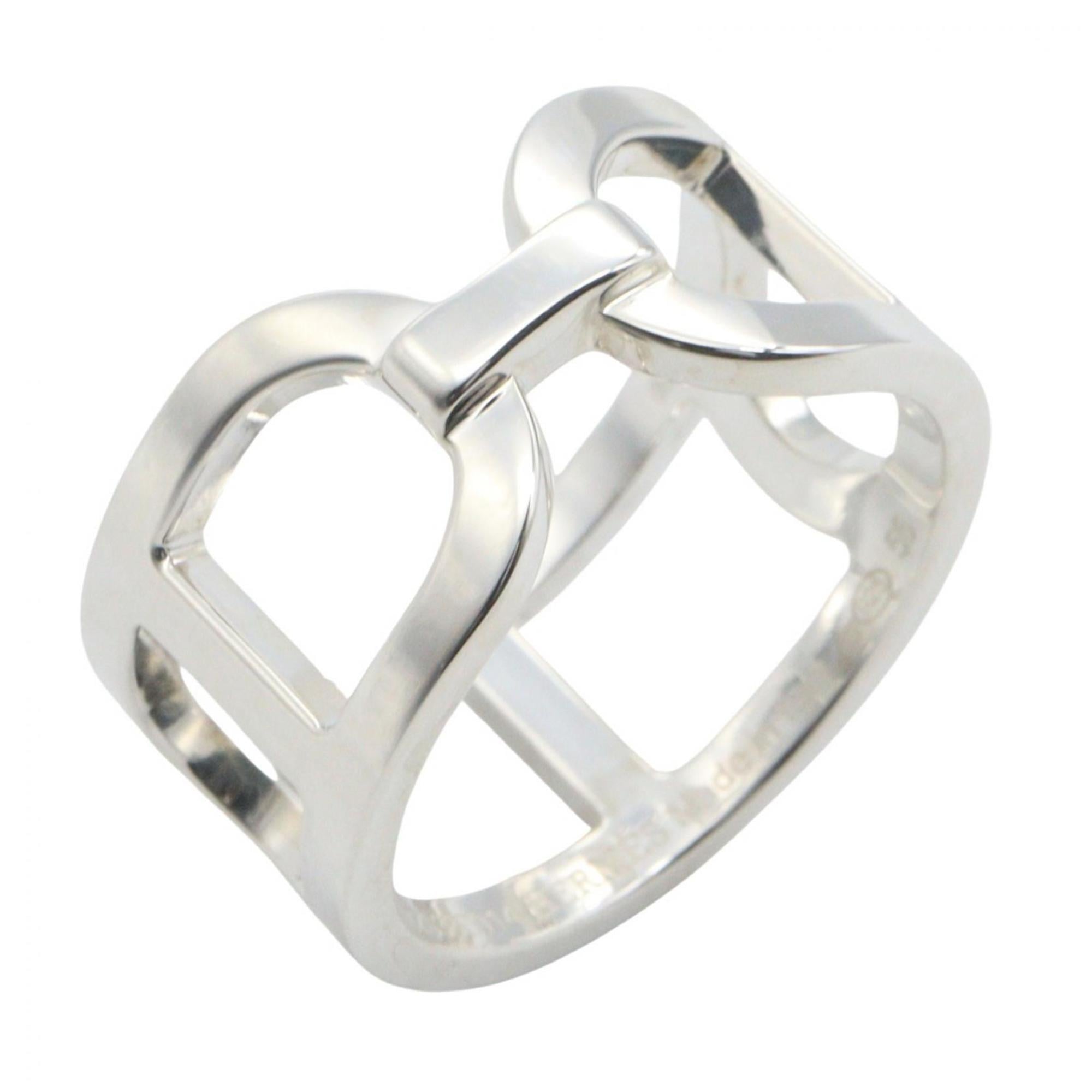 Hermes Silver Silver 925 Band Ring (Pre-Owned)
