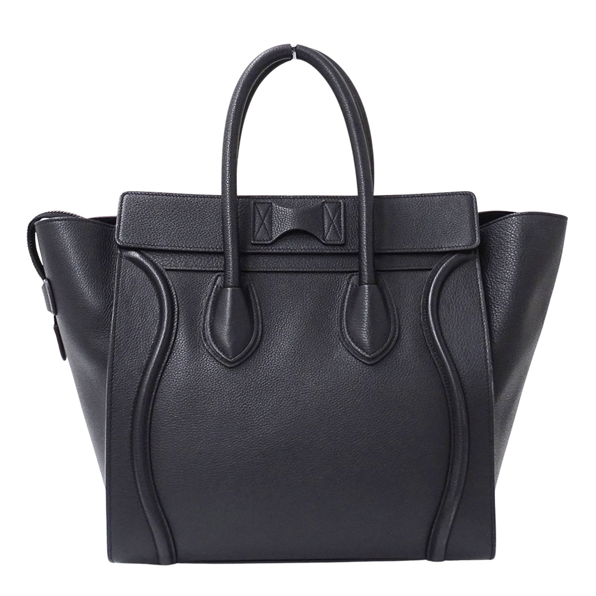 Celine Black Dark Navy Leather Handbag Tote Bag (Pre-Owned)