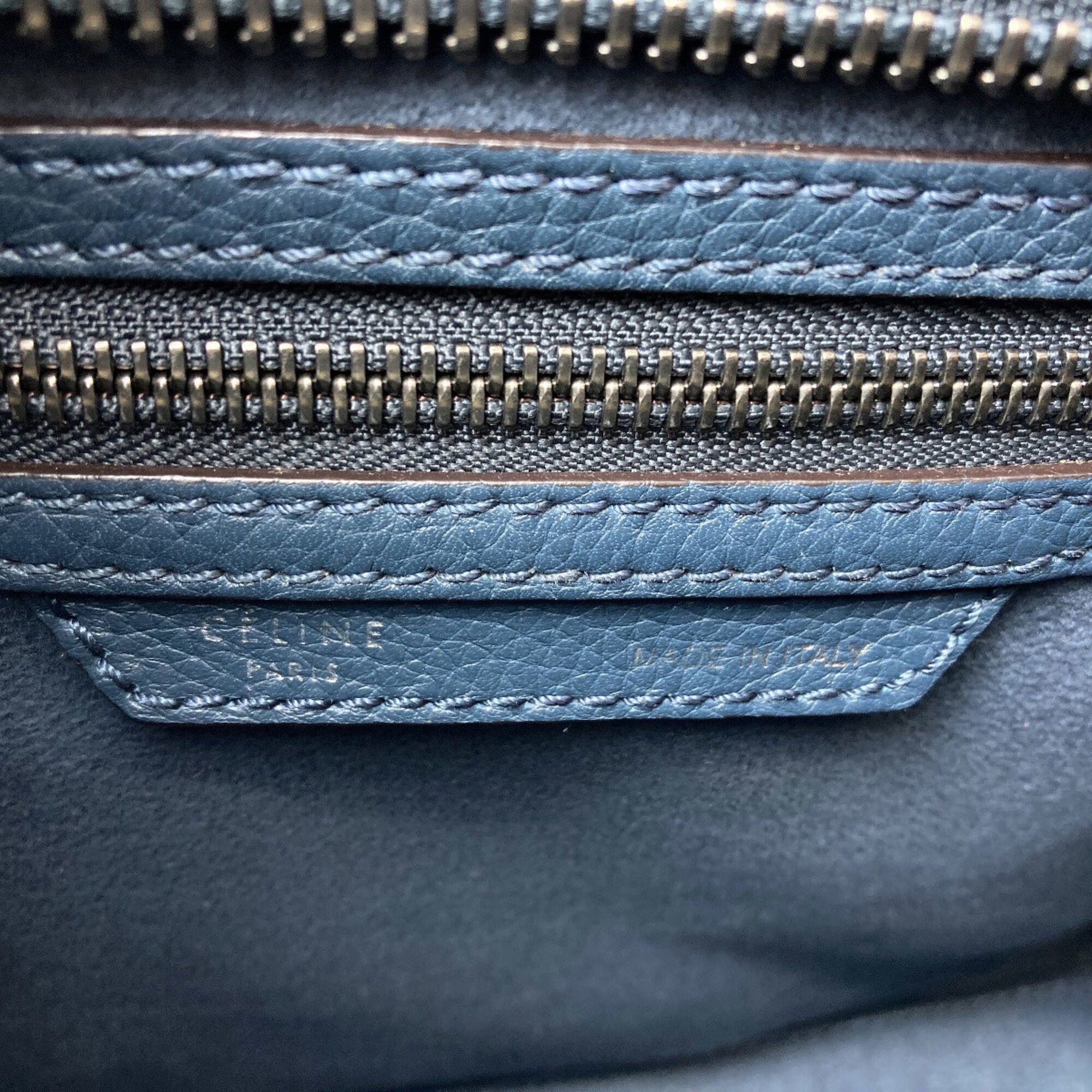 Celine Luggage Blue Leather Tote Bag (Pre-Owned)