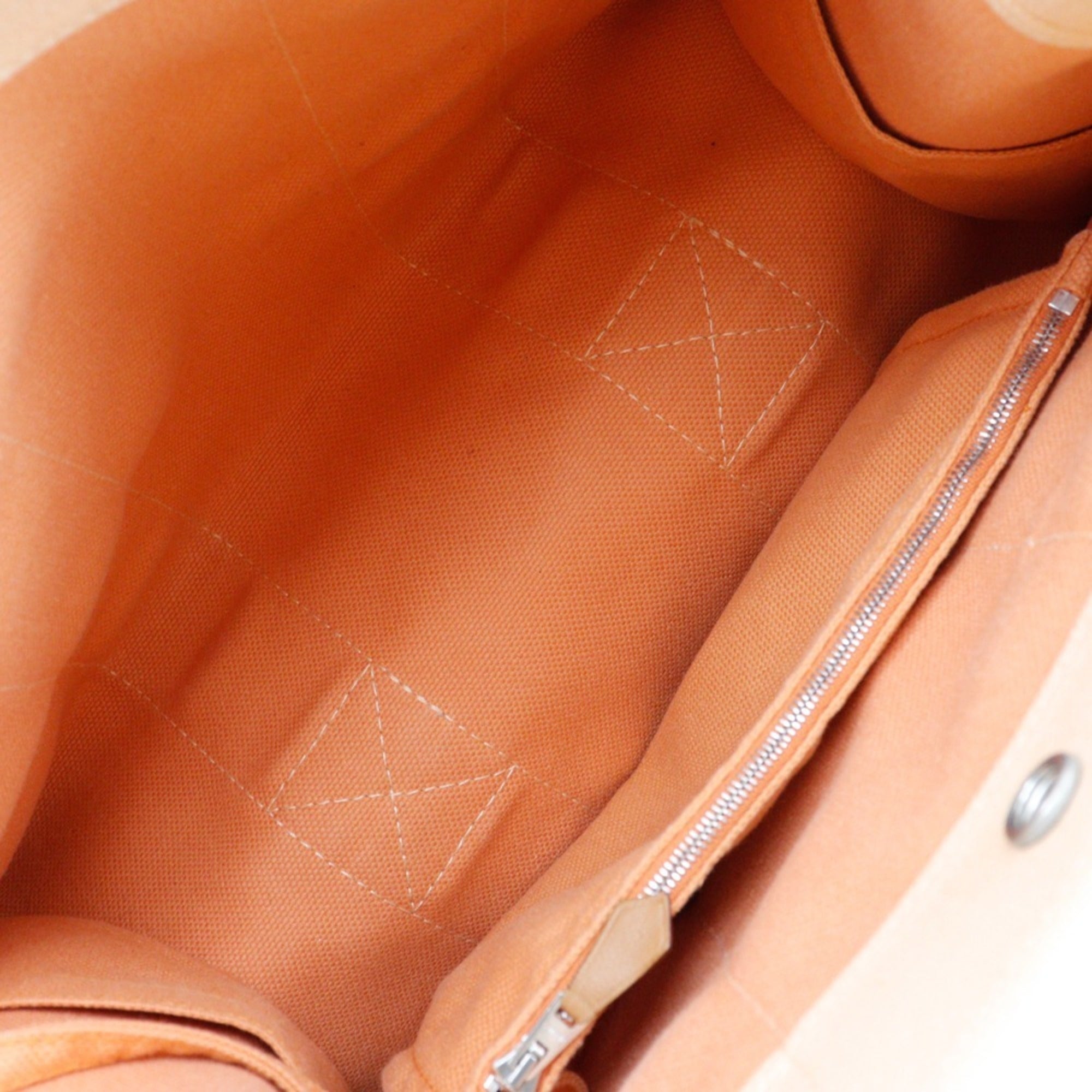 Hermes Orange Canvas Handbag (Pre-Owned)