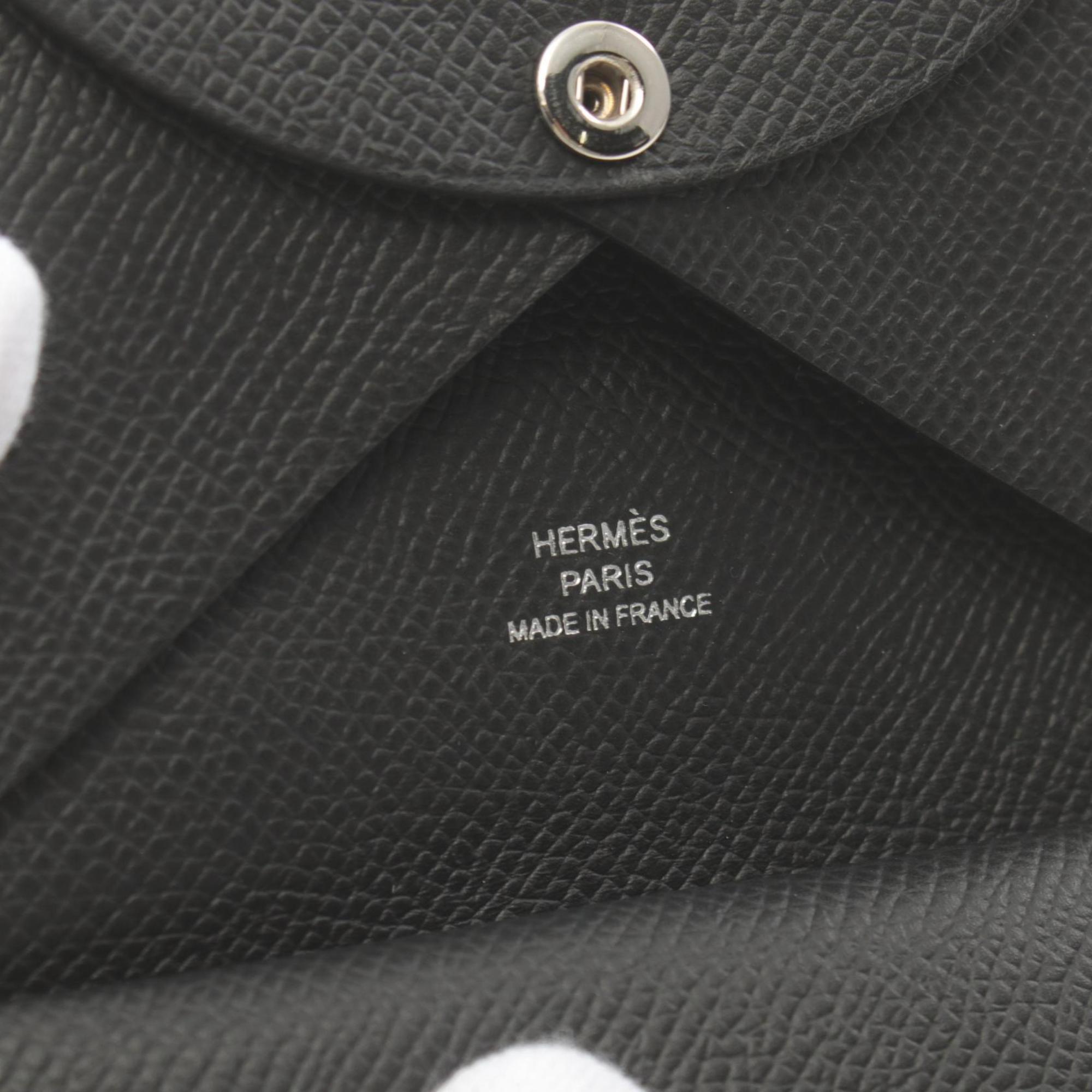 Hermes Black Epsom Leather Coin Purse/Coin Case (Pre-Owned)
