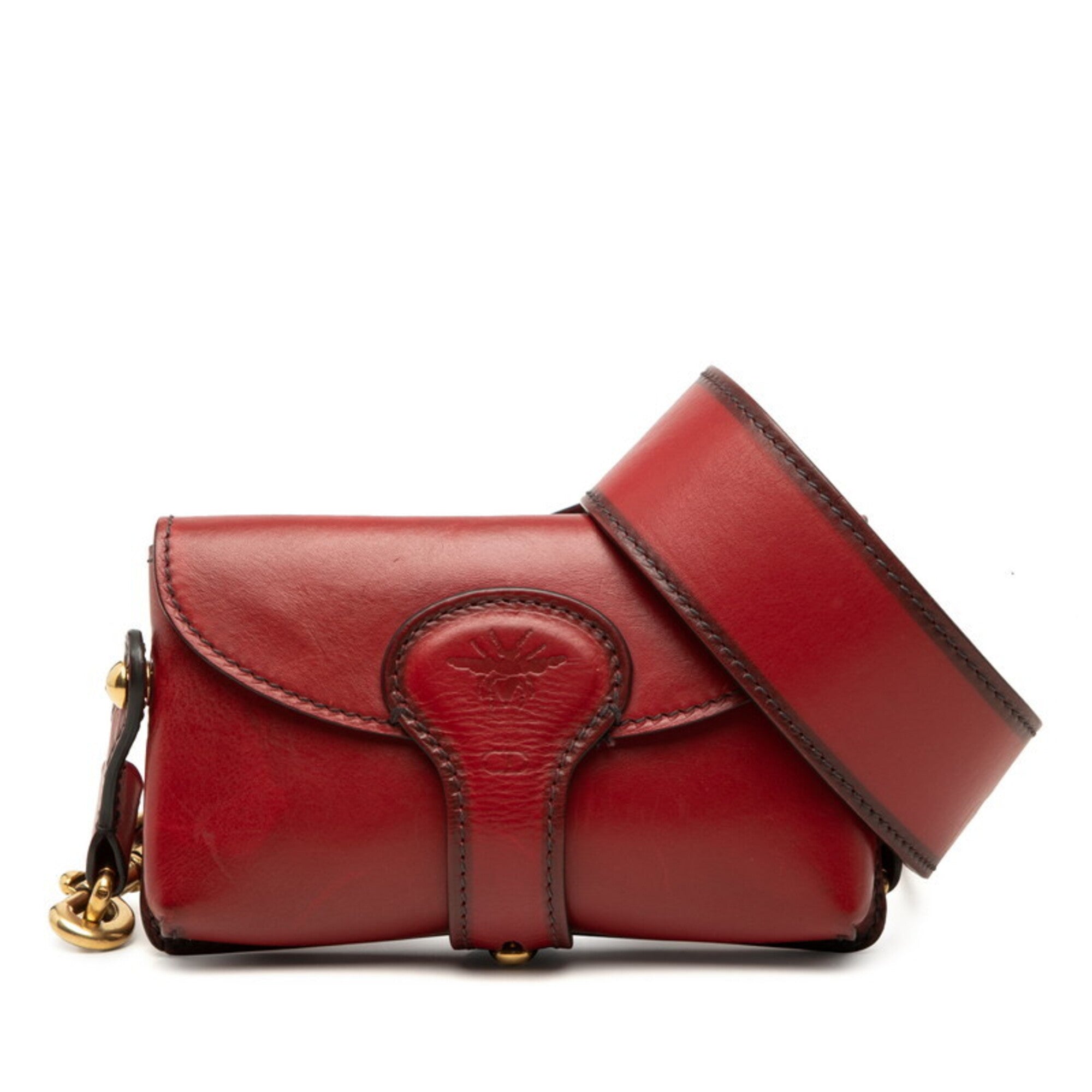 Christian Dior Red Color Leather Shoulder Bag (Pre-Owned)