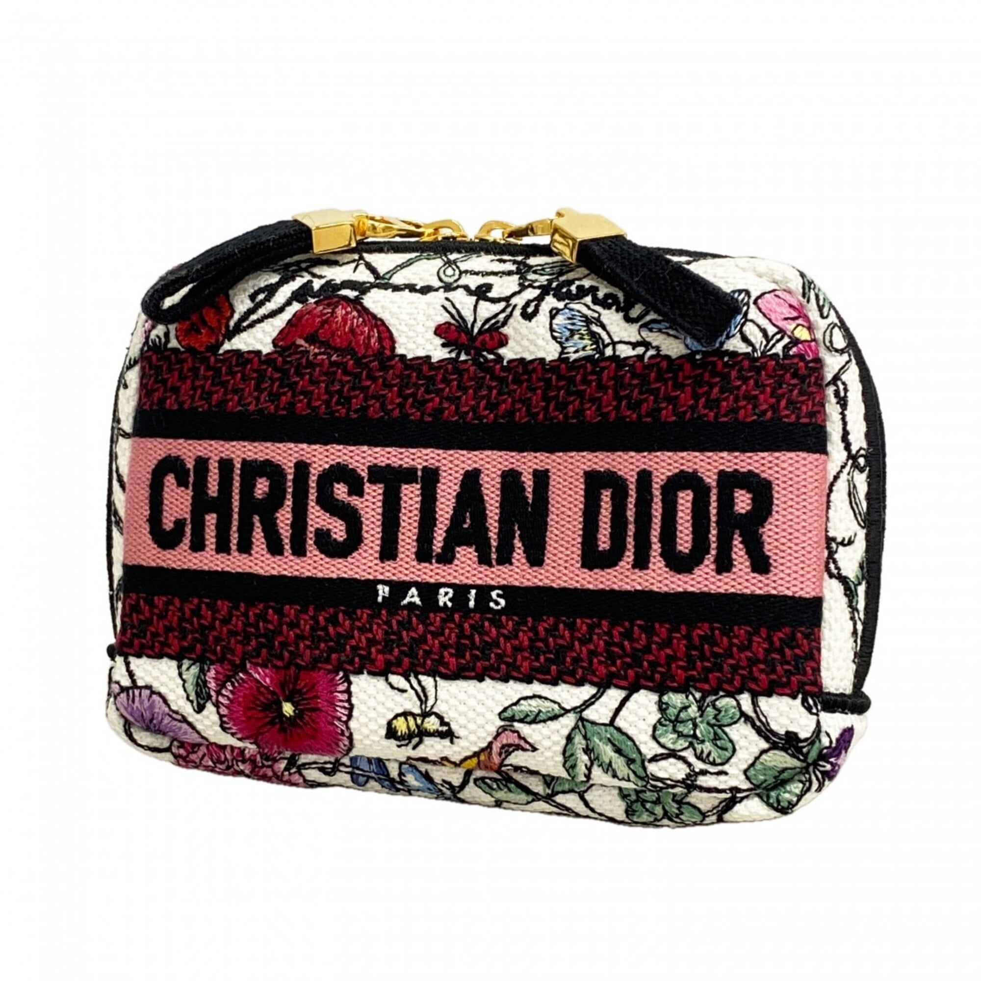 Christian Dior Multi-Color White Canvas Pouch (Pre-Owned)
