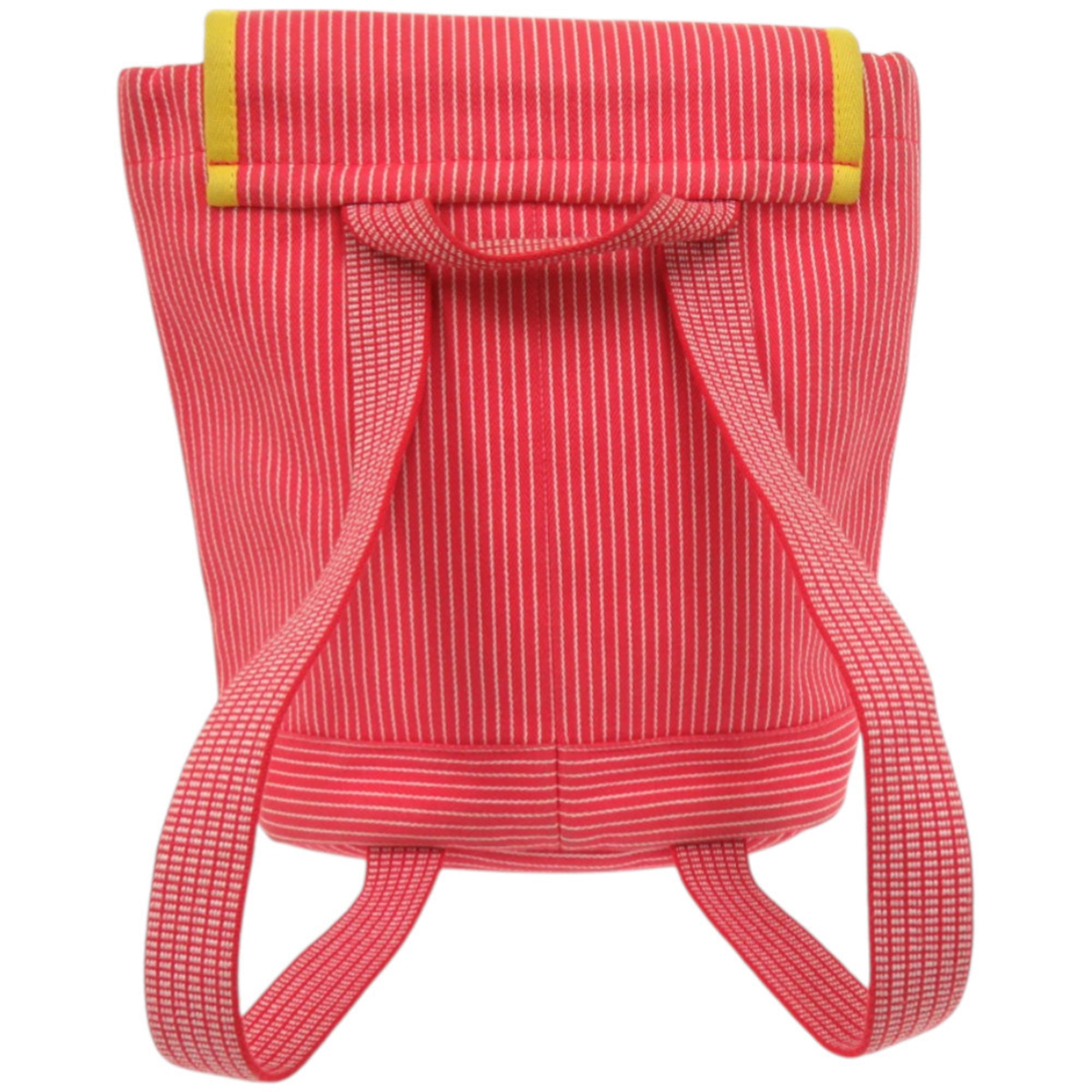 Hermes Red Color Yellow Cotton Backpack (Pre-Owned)