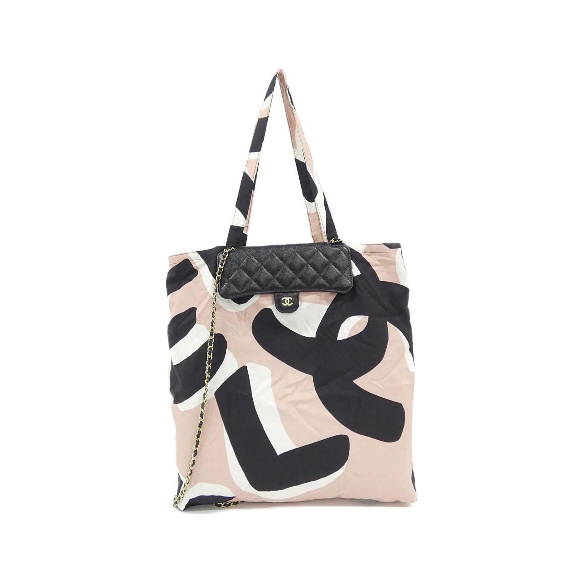 Chanel Black Pink Canvas Handbag (Pre-Owned)
