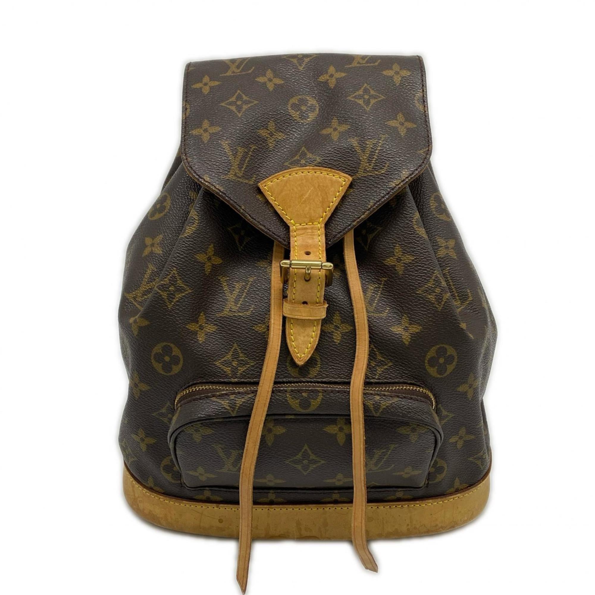 Louis Vuitton Brown Coated Canvas Leather Backpack (Pre-Owned)