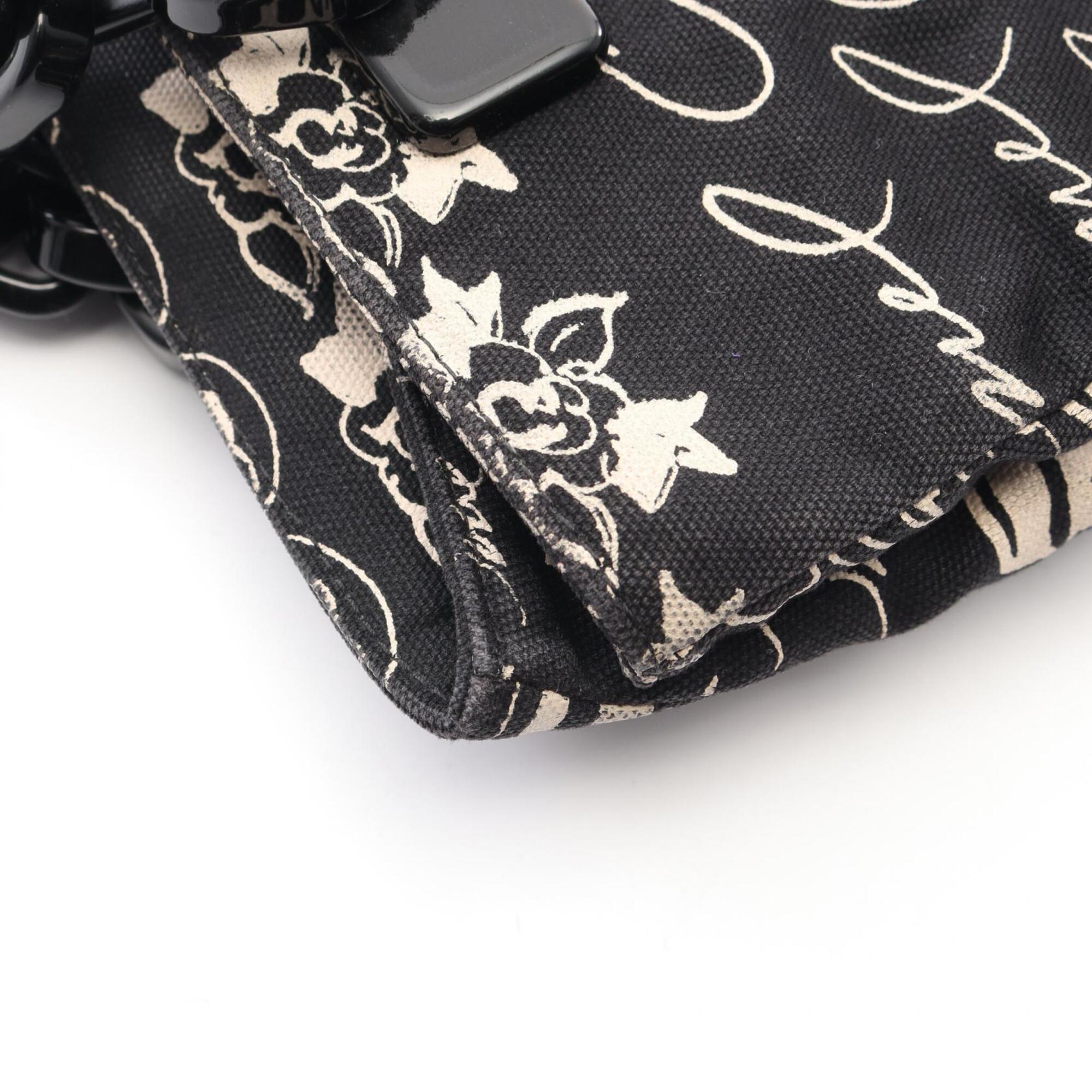 Chanel Black Canvas Handbag Tote Bag (Pre-Owned)