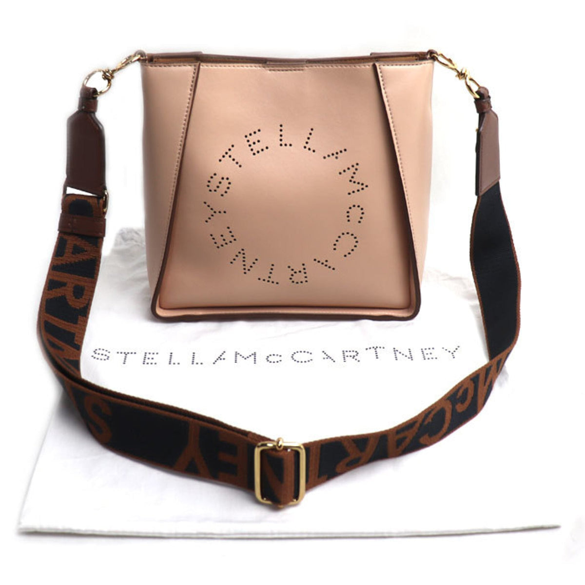 Stella Mccartney Pink Beige Faux Leather Shoulder Bag (Pre-Owned)