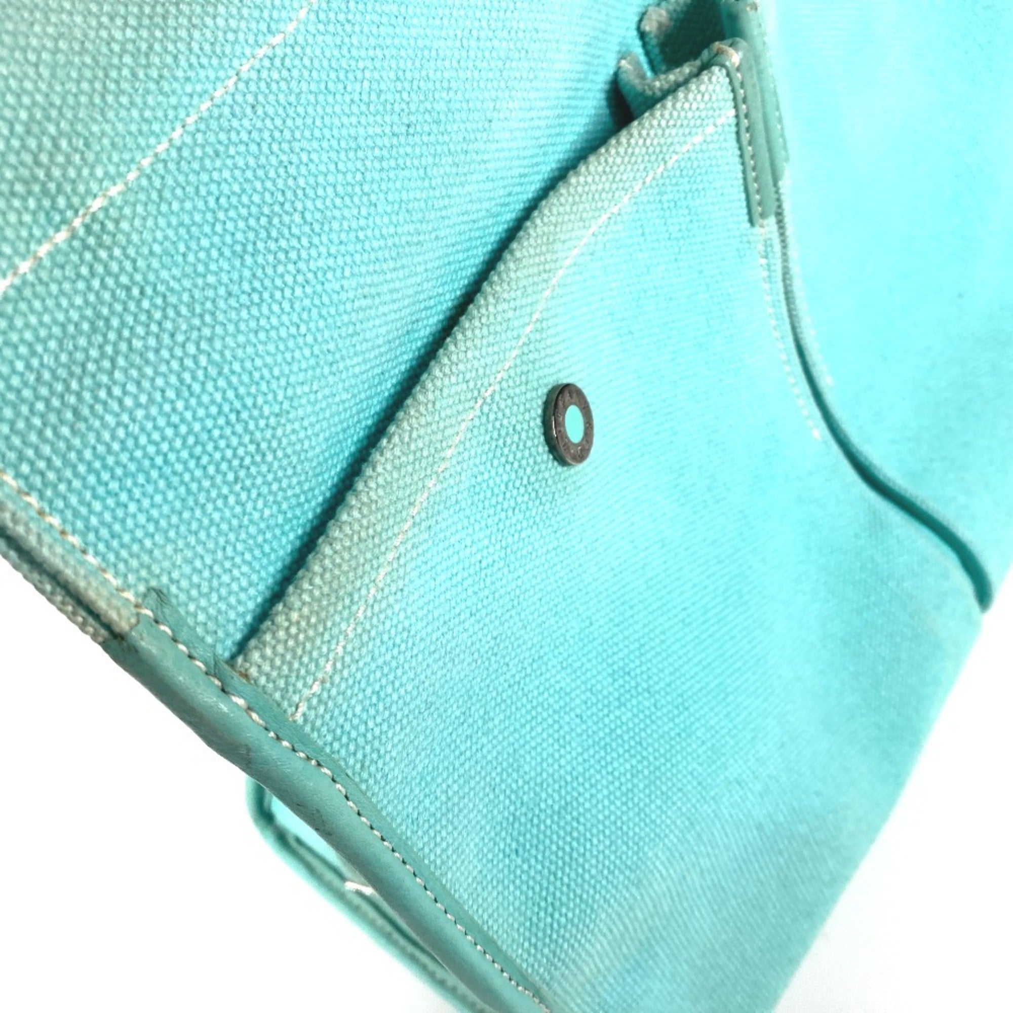 Tiffany Blue Canvas Handbag Shoulder Bag Tote Bag (Pre-Owned)
