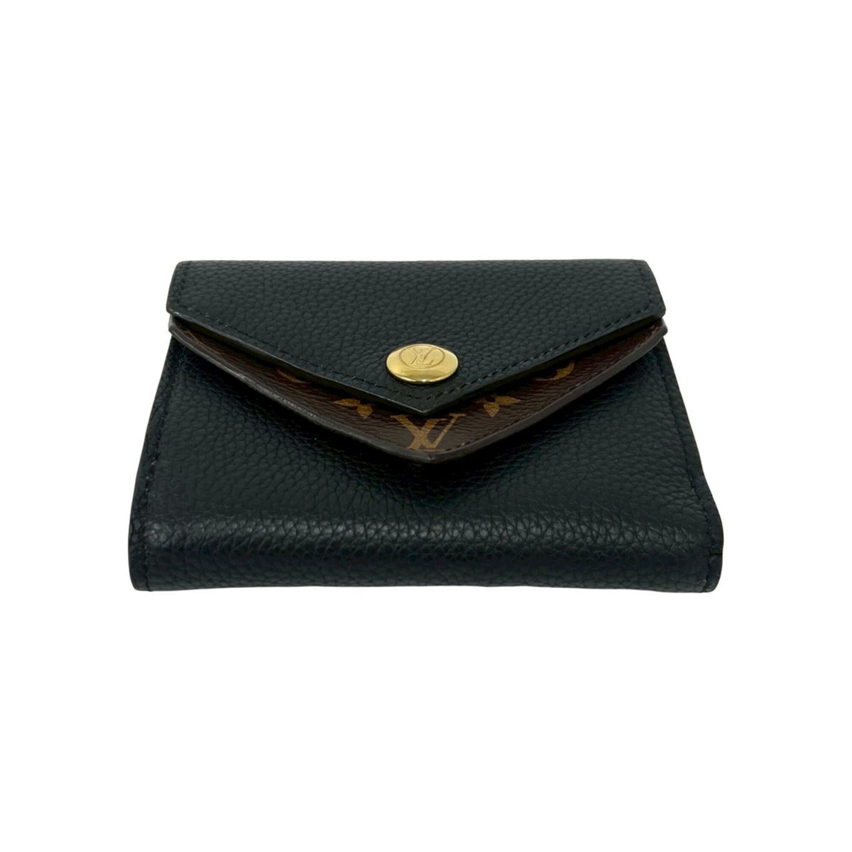 Louis Vuitton Black Leather Wallet (Tri-Fold) (Pre-Owned)