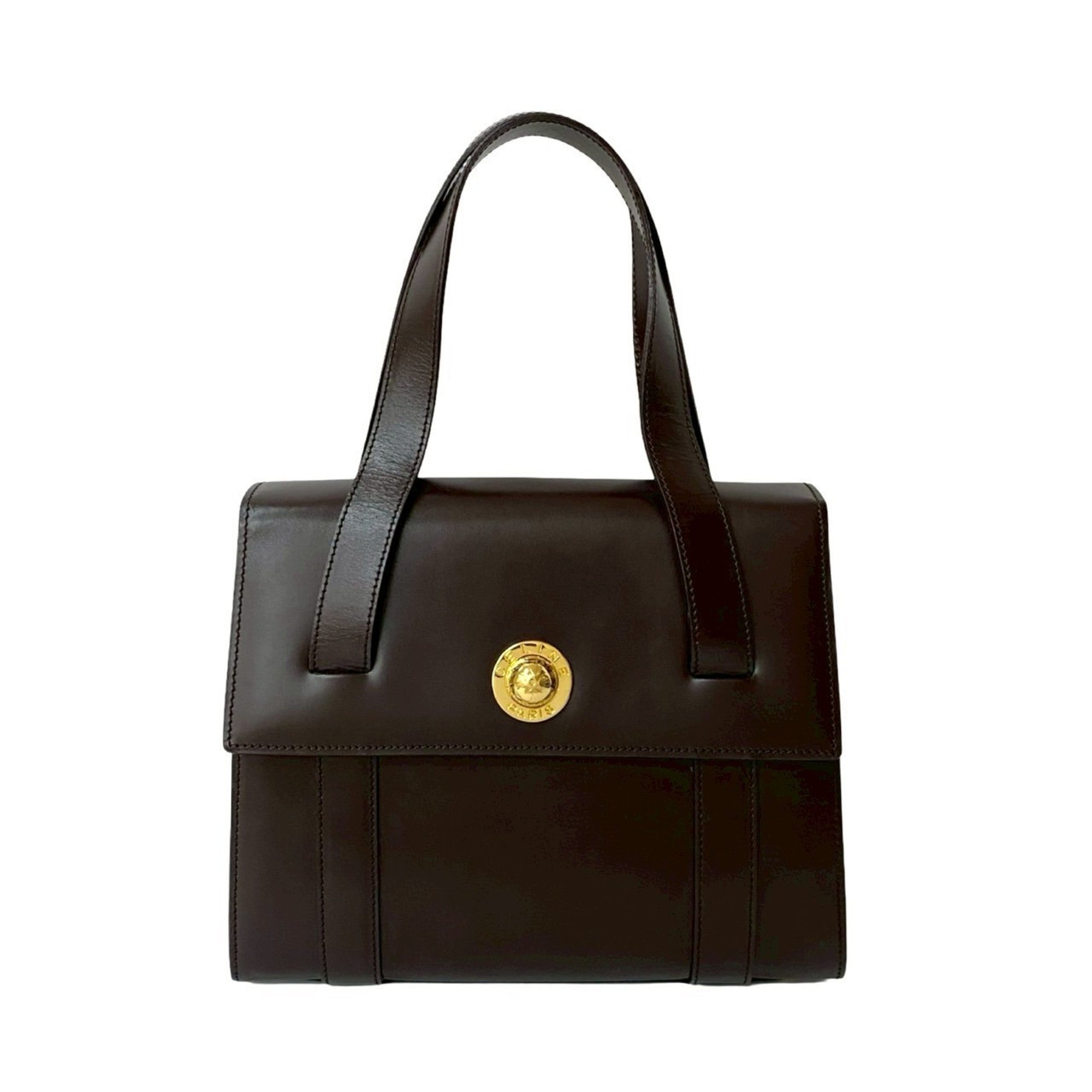 Celine Brown Leather Handbag Tote Bag (Pre-Owned)
