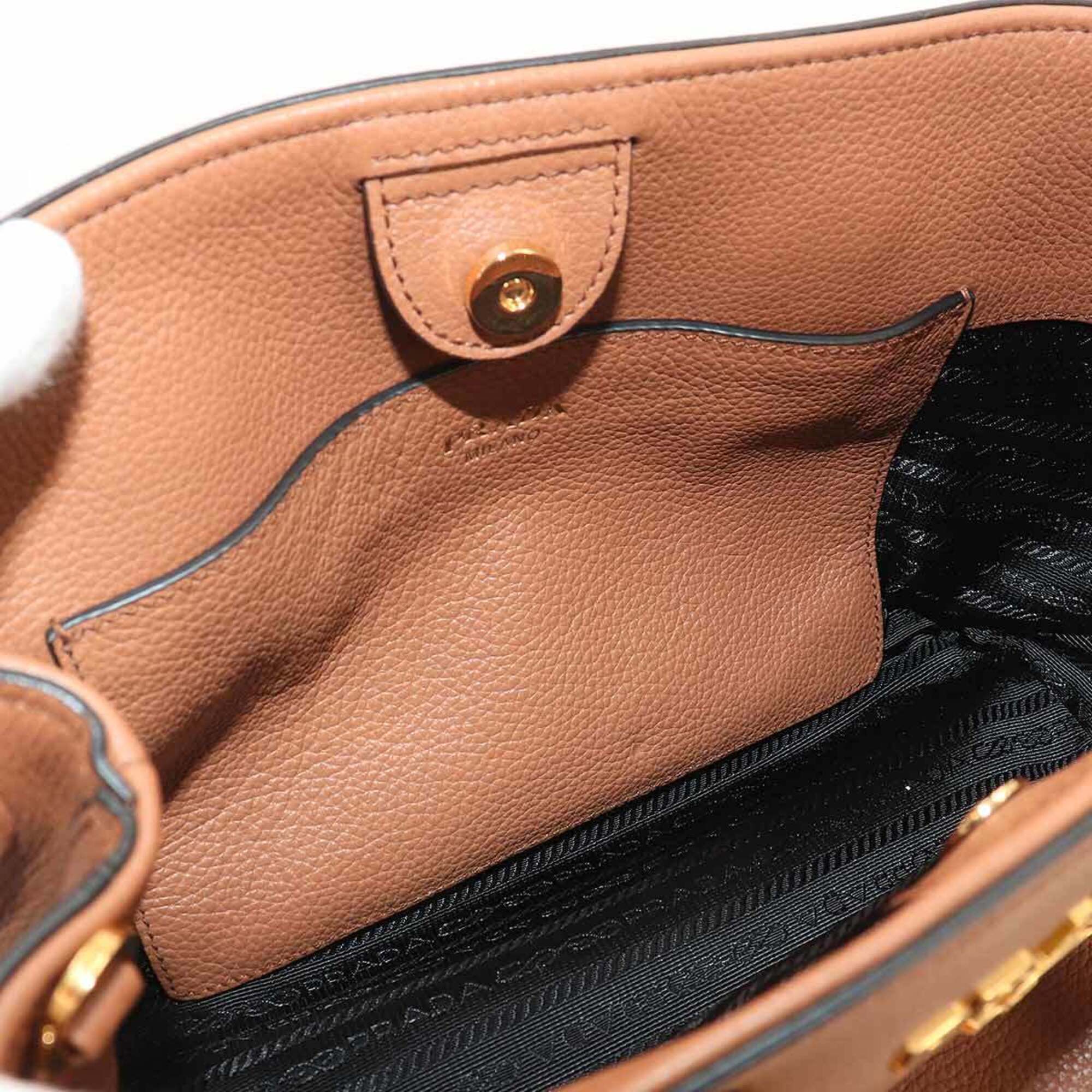 Prada Brown Leather Handbag (Pre-Owned)