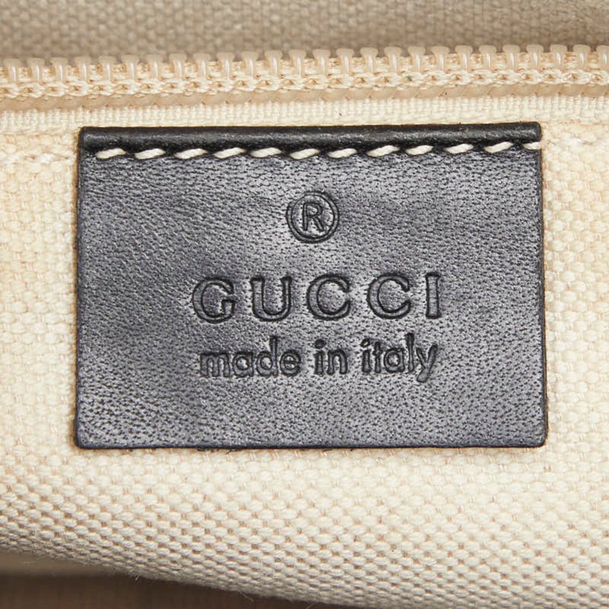 Gucci Diamante Beige Black Pvc Leather Clutch Bag (Pre-Owned)