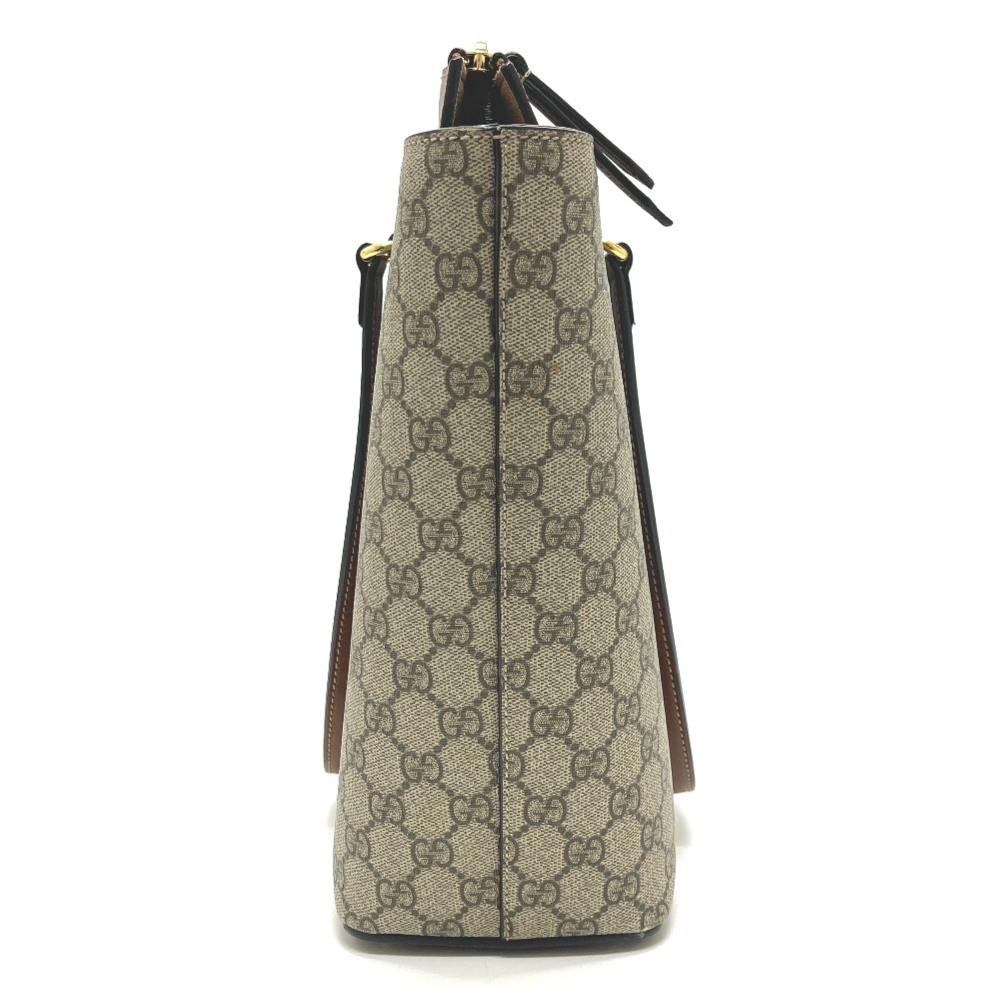Gucci Beige Gg Canvas Handbag Shopping Bag Tote Bag (Pre-Owned)
