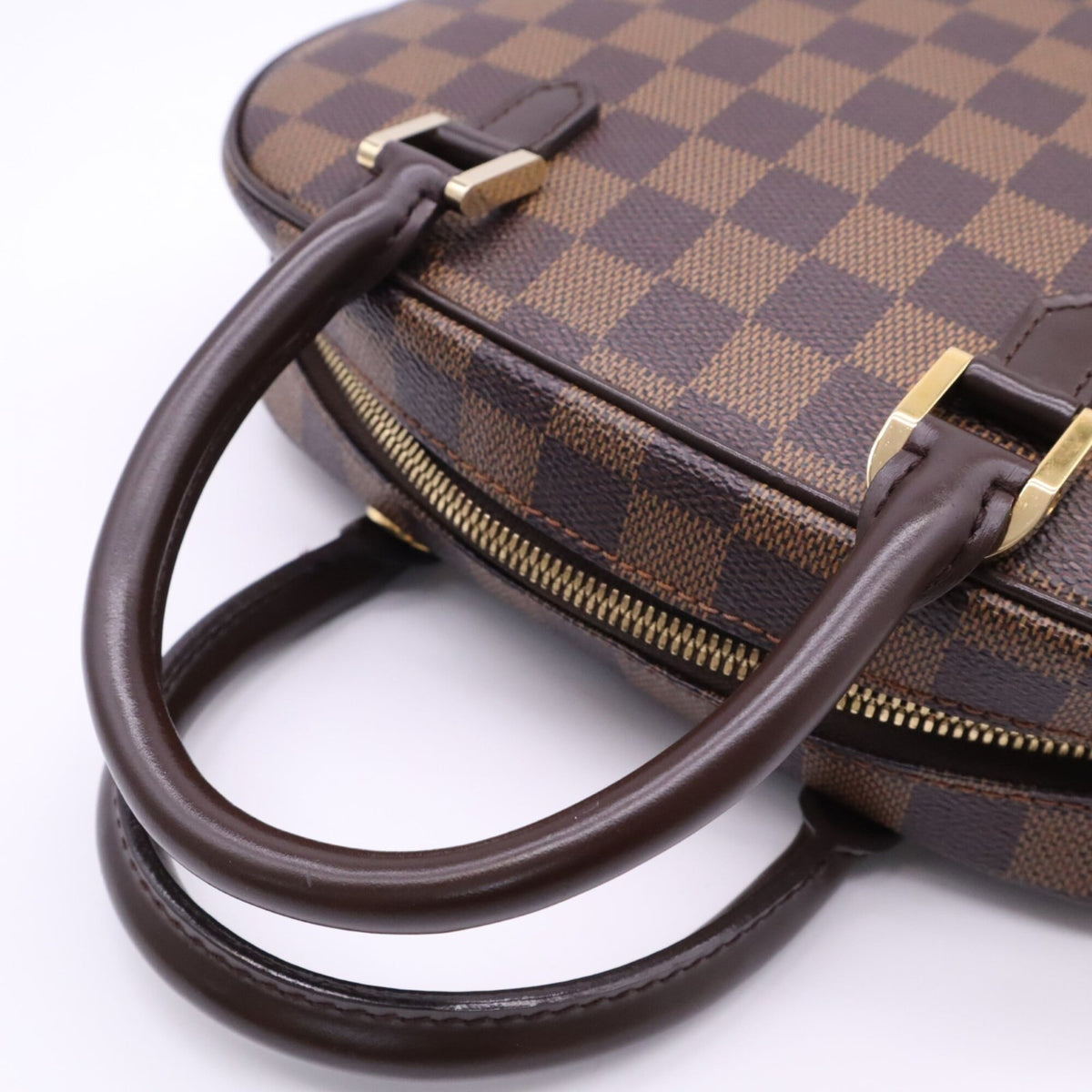 Louis Vuitton Beige Brown Coated Canvas Leather Handbag (Pre-Owned)