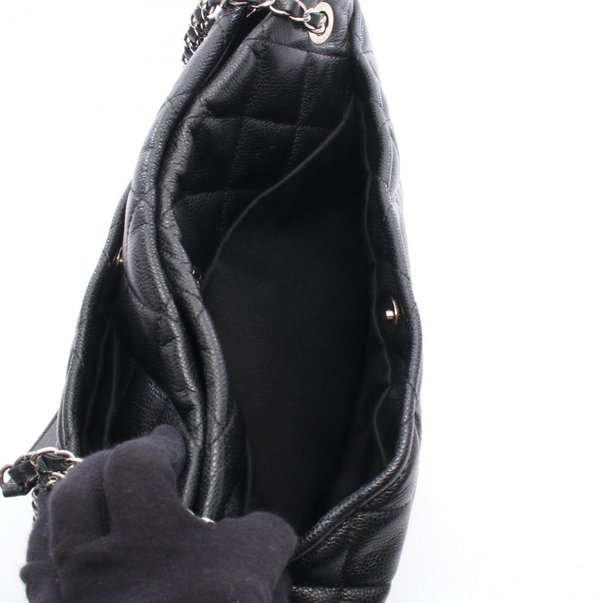 Chanel Black Grained Calfskin Handbag Tote Bag (Pre-Owned)