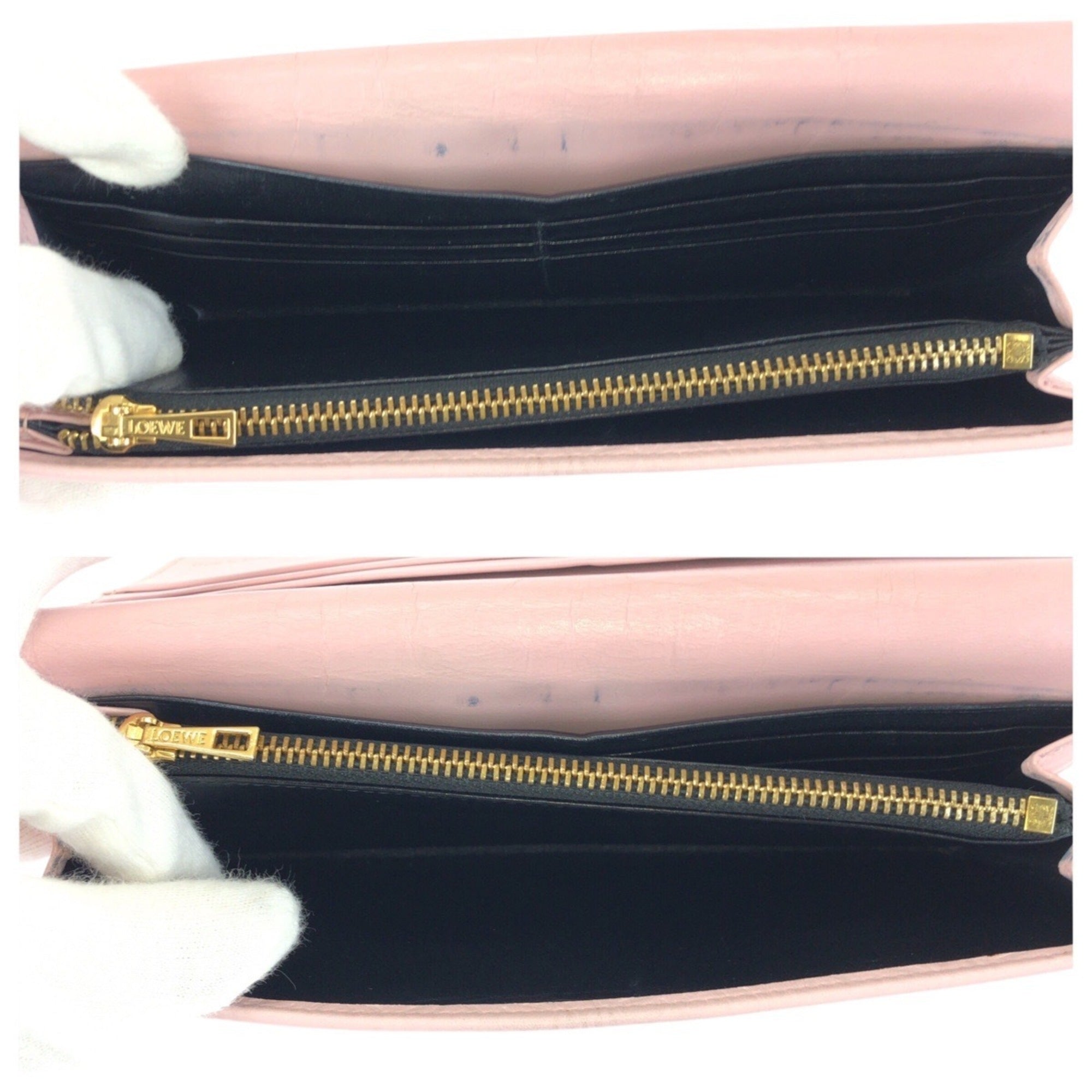 Loewe Pink Leather Long Wallet (Bi-Fold) (Pre-Owned)
