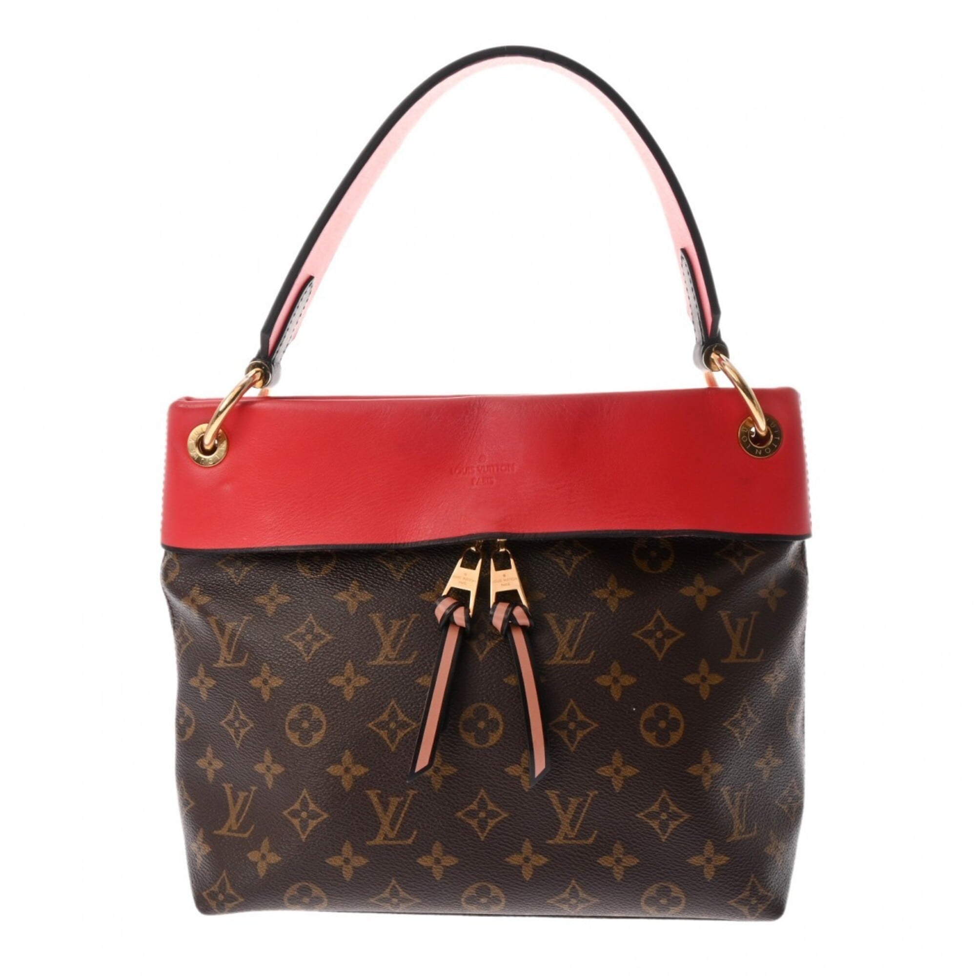 Louis Vuitton Brown Red Color Monogram Canvas Shoulder Bag (Pre-Owned)