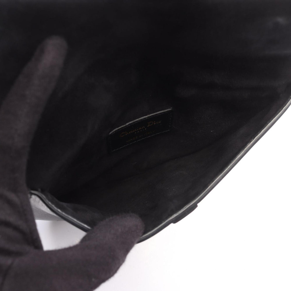 Christian Dior Black Leather Fanny Pack Handbag Saddle Bag (Pre-Owned)