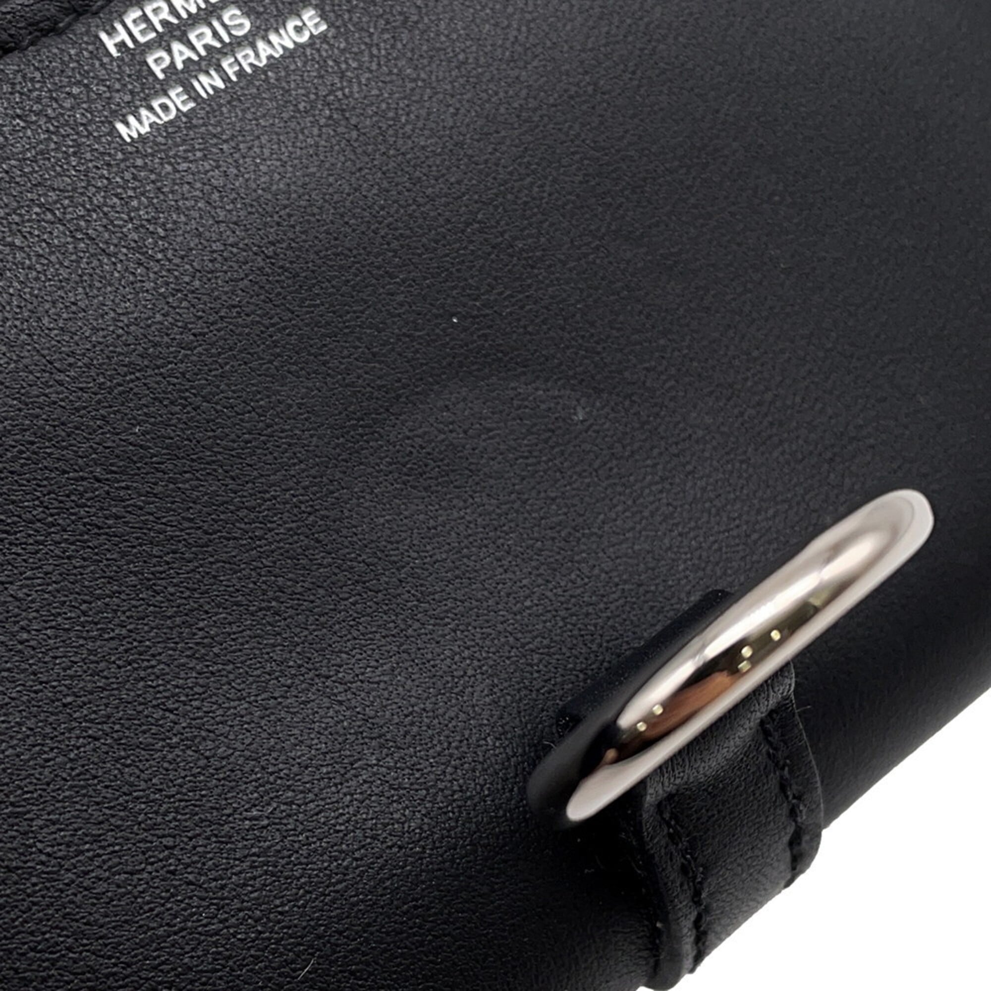 Hermes Kara Black Swift Leather Coin Purse/Coin Case (Pre-Owned)