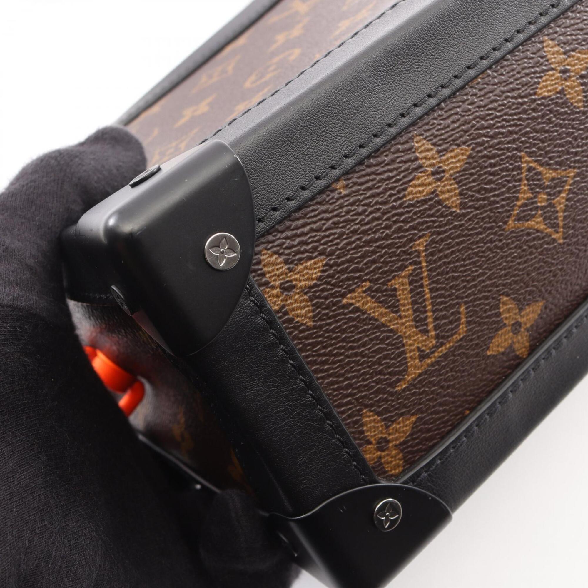 Louis Vuitton Black Brown Coated Canvas Leather Handbag Shoulder Bag (Pre-Owned)