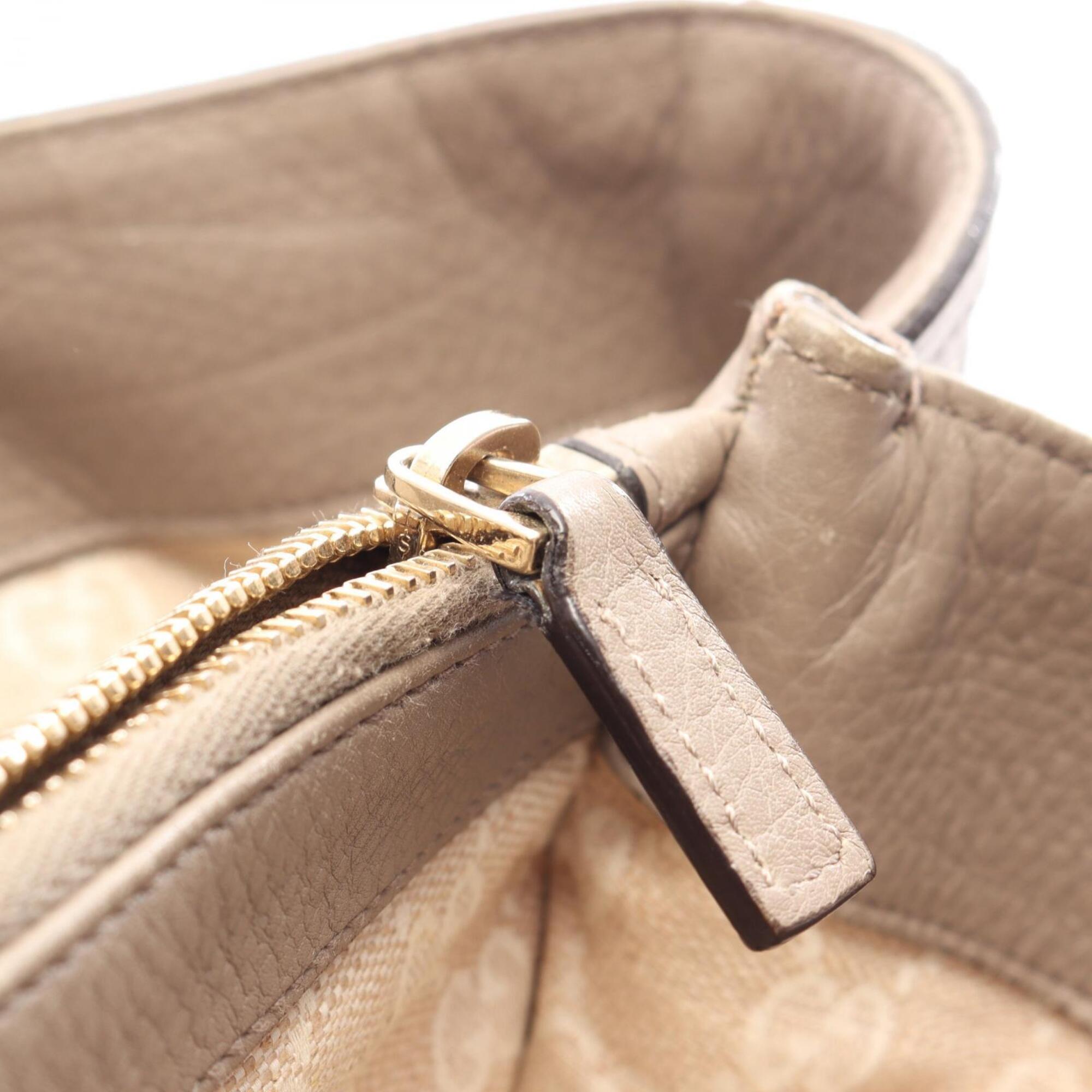 Gucci Beige Leather Handbag Tote Bag (Pre-Owned)