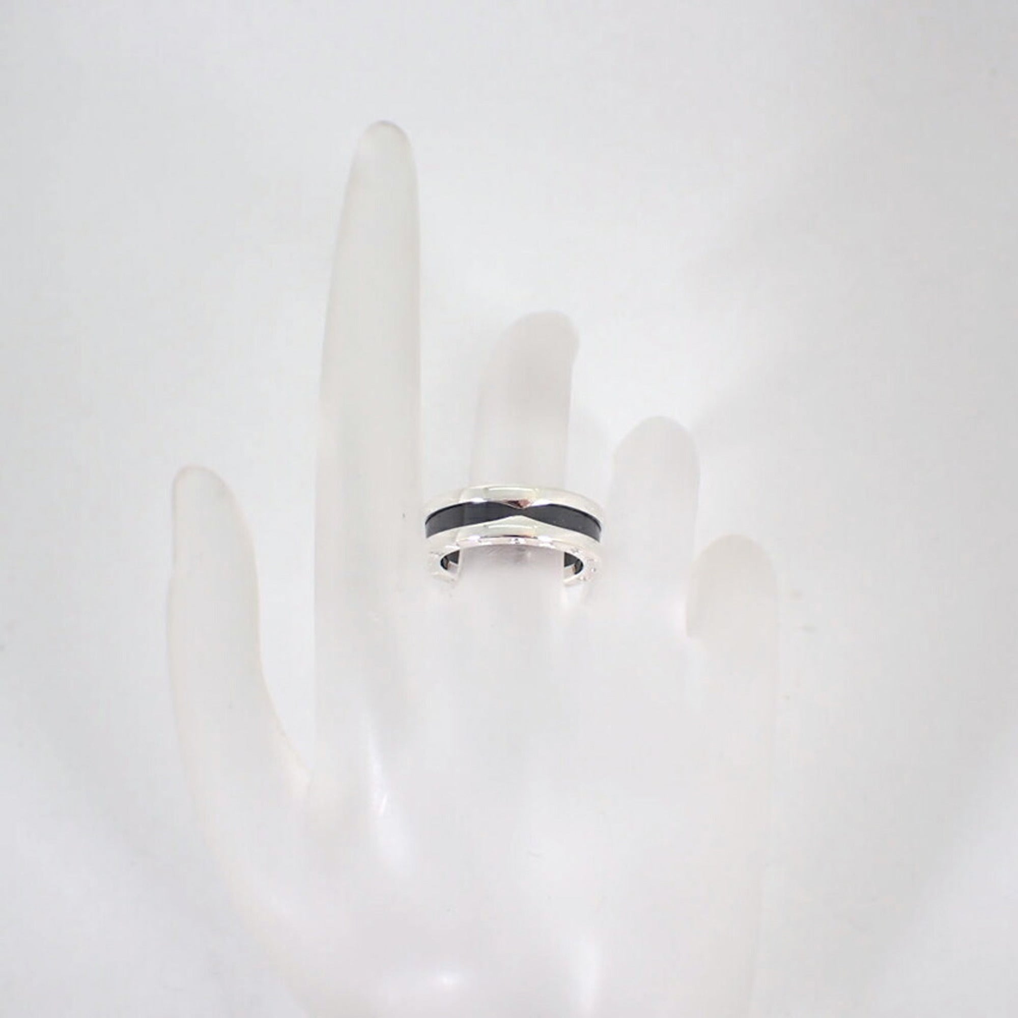 Bvlgari Ceramic Sterling Silver 925 Band Ring (Pre-Owned)
