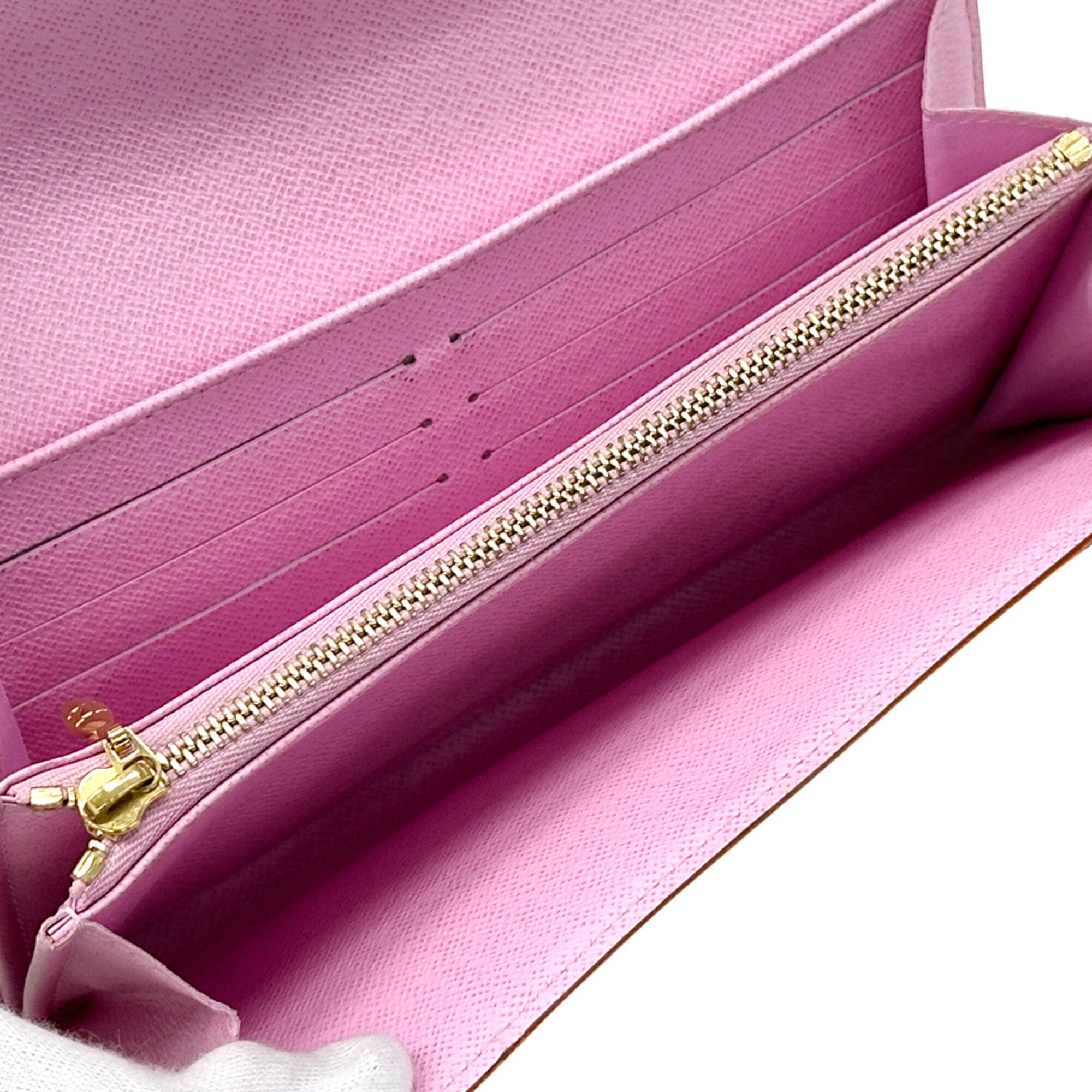 Louis Vuitton Litchi Pink White Monogram Multicolore Long Wallet (Bi-Fold) (Pre-Owned)