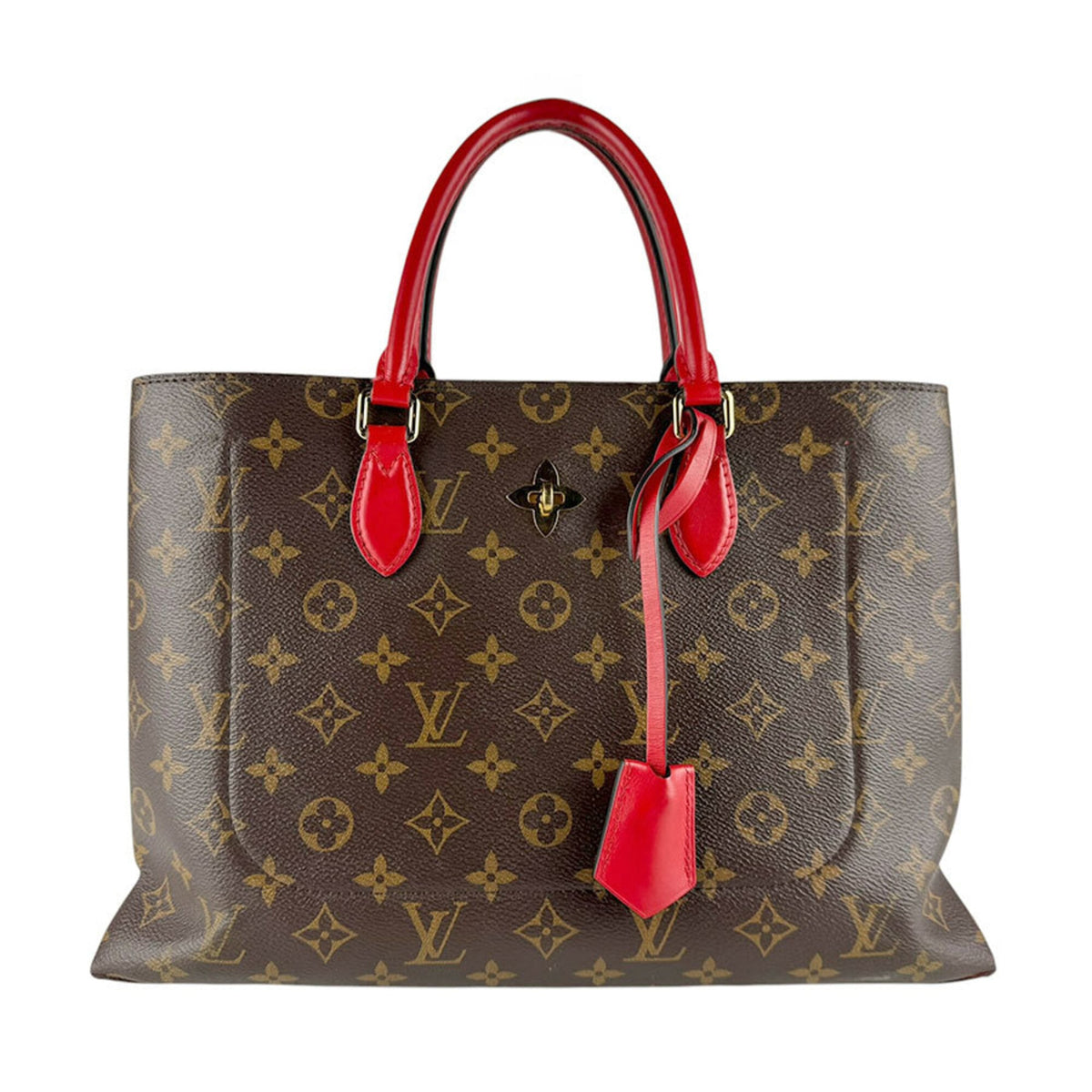 Louis Vuitton Brown Monogram Red Color Monogram Handbag Shoulder Bag (Pre-Owned)