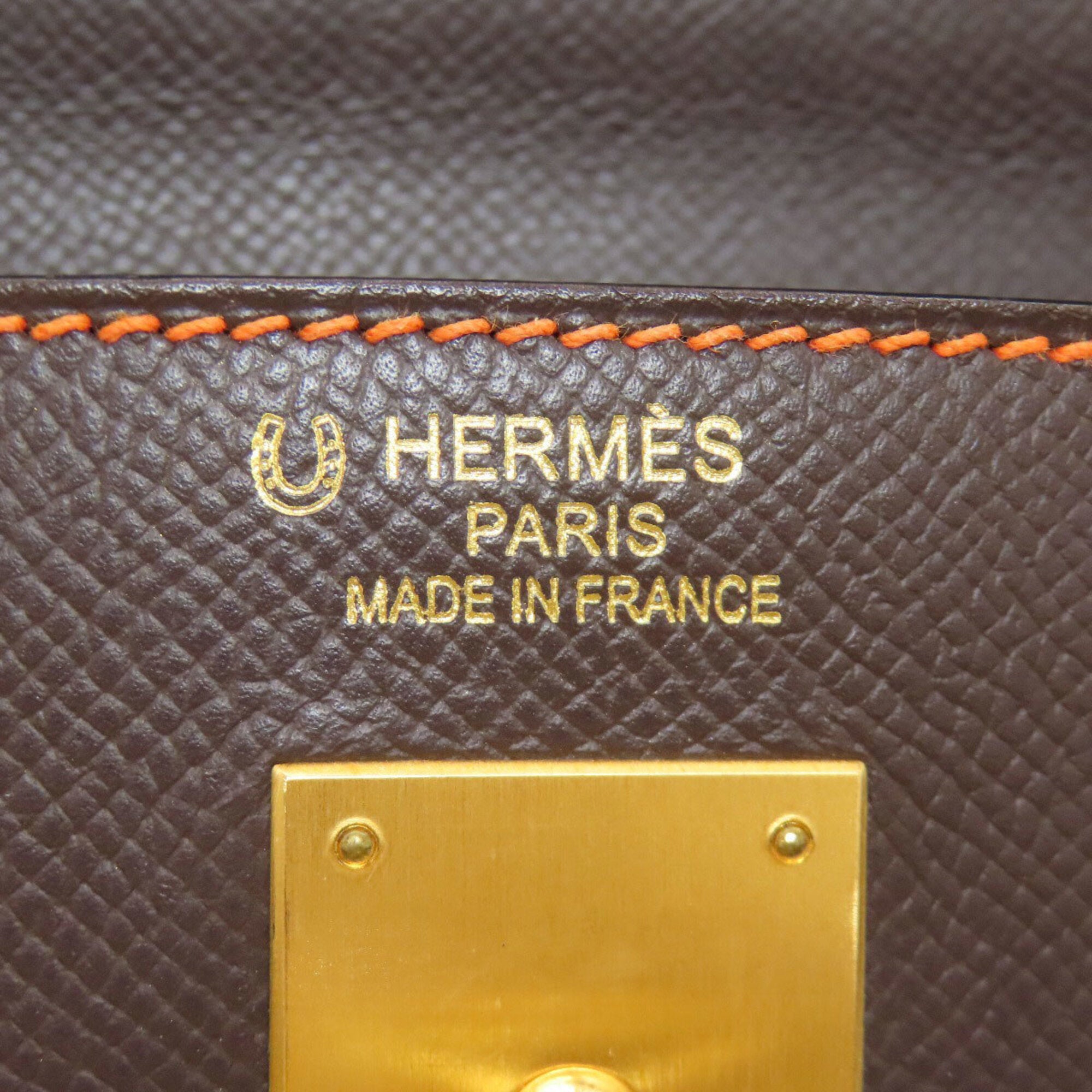 Hermes Brown Orange Epsom Leather Handbag (Pre-Owned)