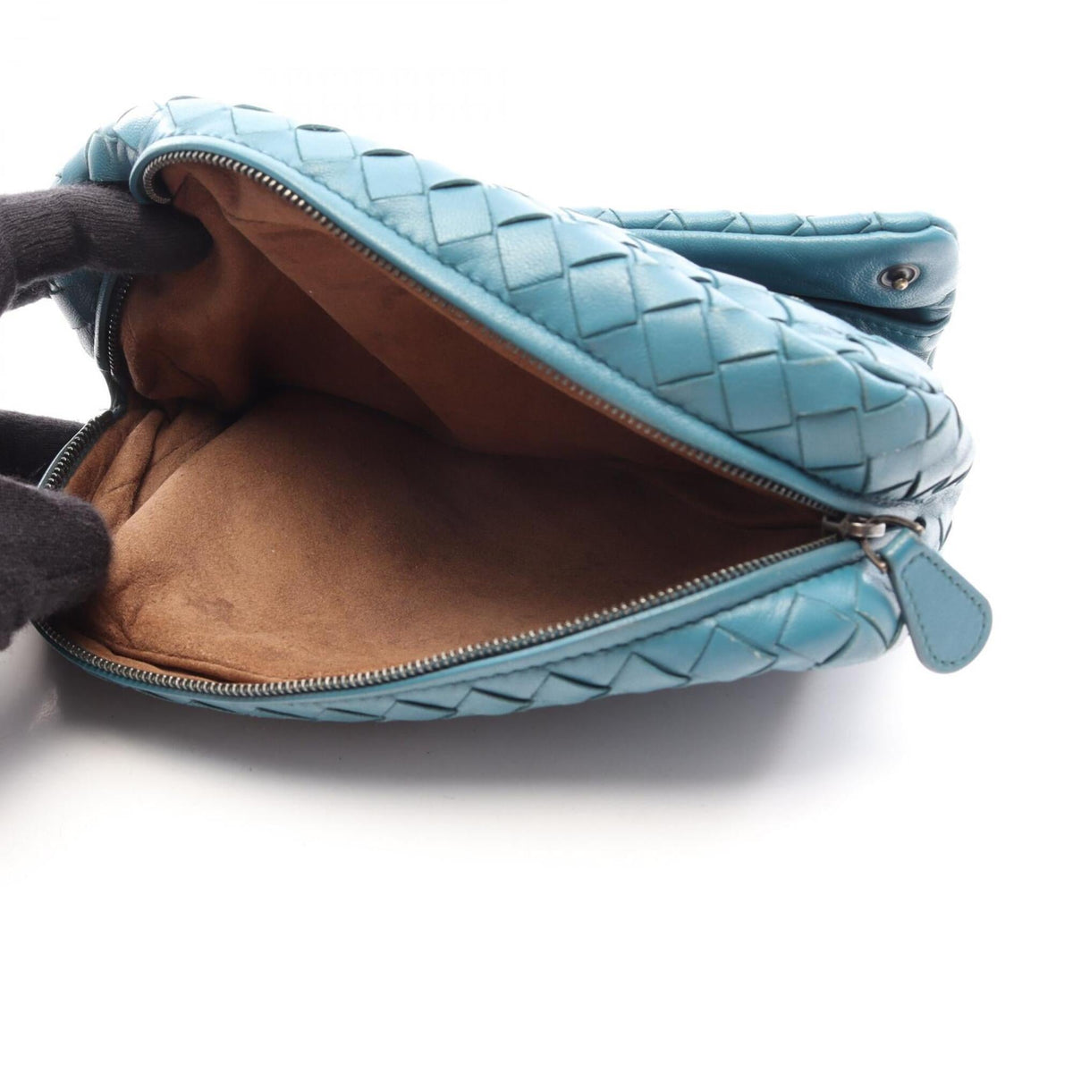 Bottega Veneta Blue Leather Handbag Shoulder Bag (Pre-Owned)