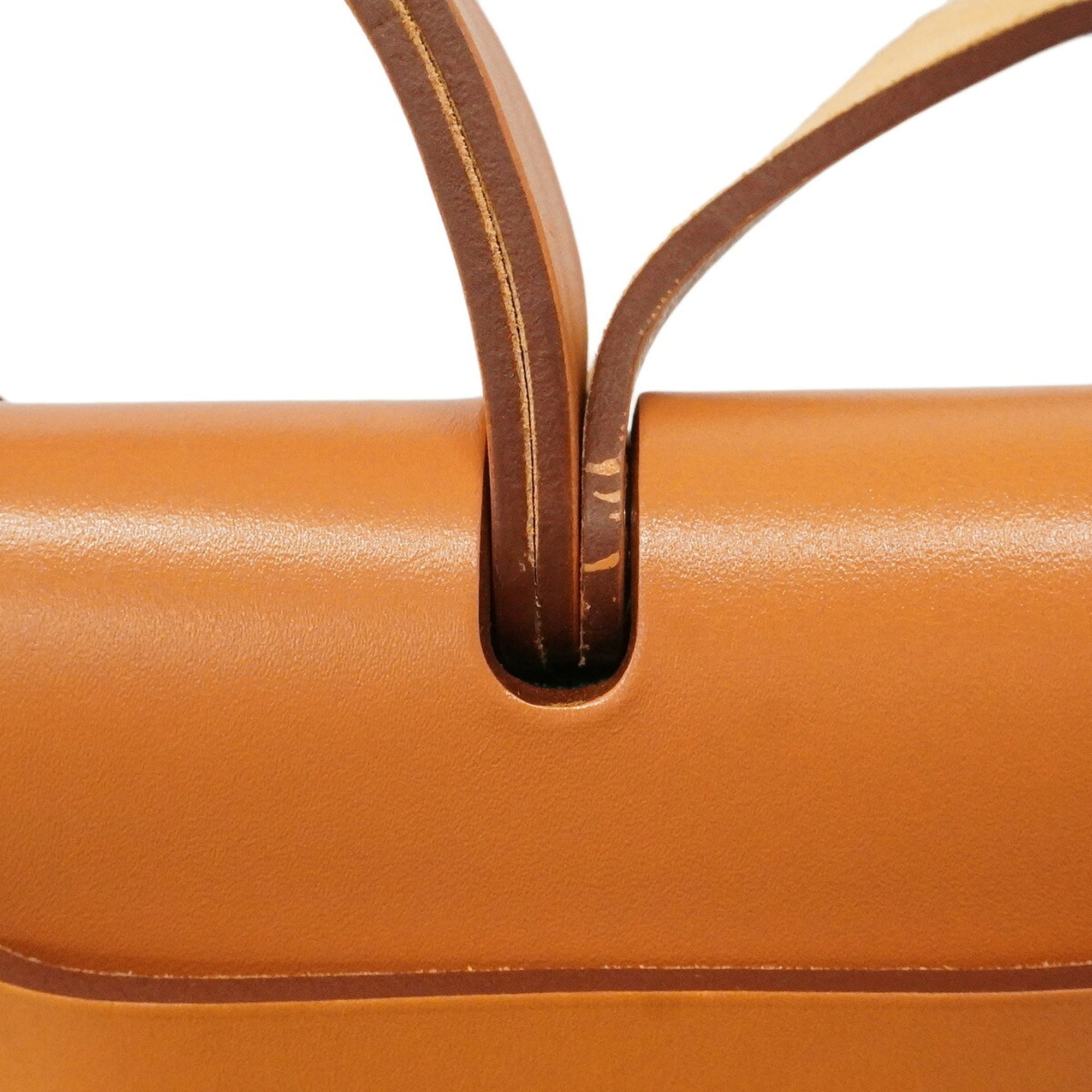 Hermes Bambou Natural Toile Officier Handbag (Pre-Owned)