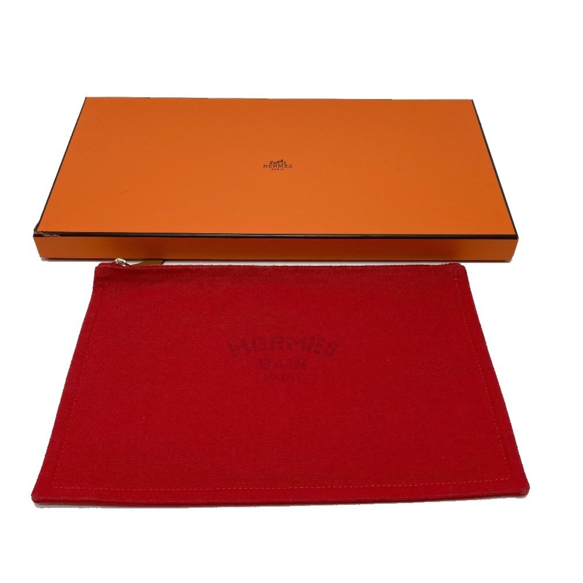 Hermes Red Color Cotton Pouch (Pre-Owned)