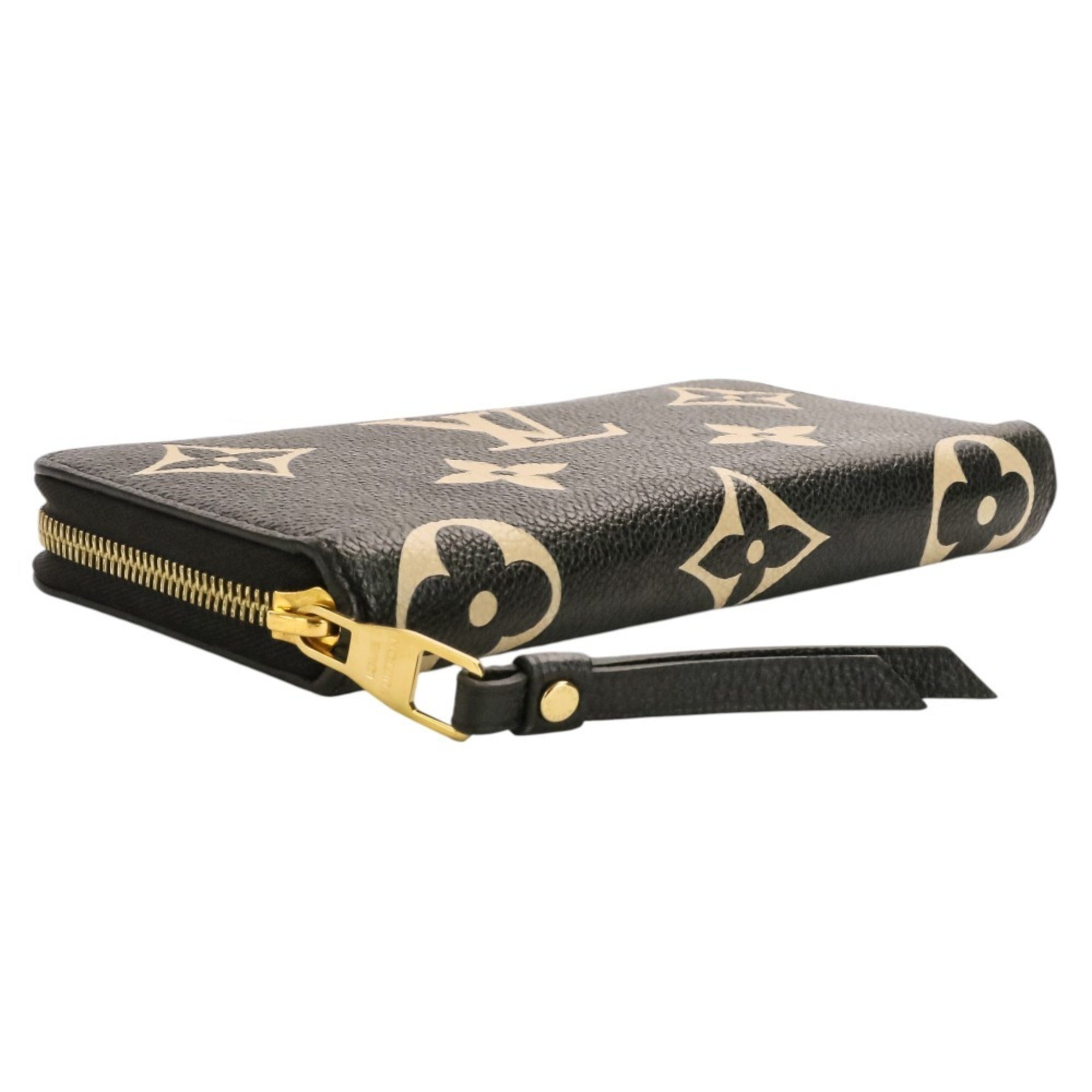 Louis Vuitton Beige Black Monogram Empreinte Long Wallet (Bi-Fold) (Pre-Owned)