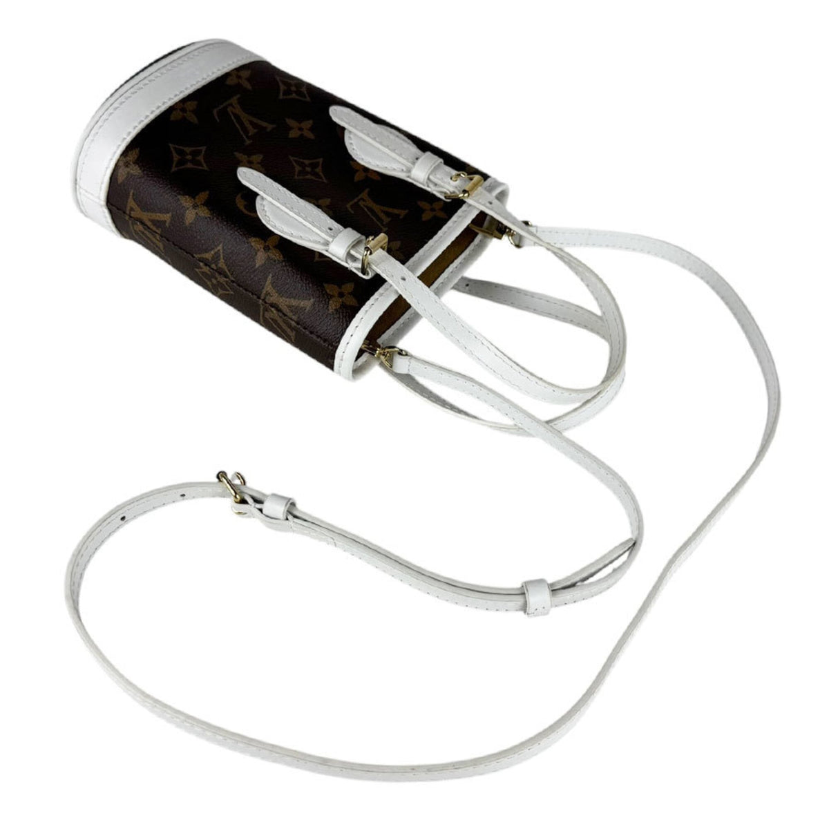 Louis Vuitton Brown Monogram White Monogram Leather Shoulder Bag (Pre-Owned)
