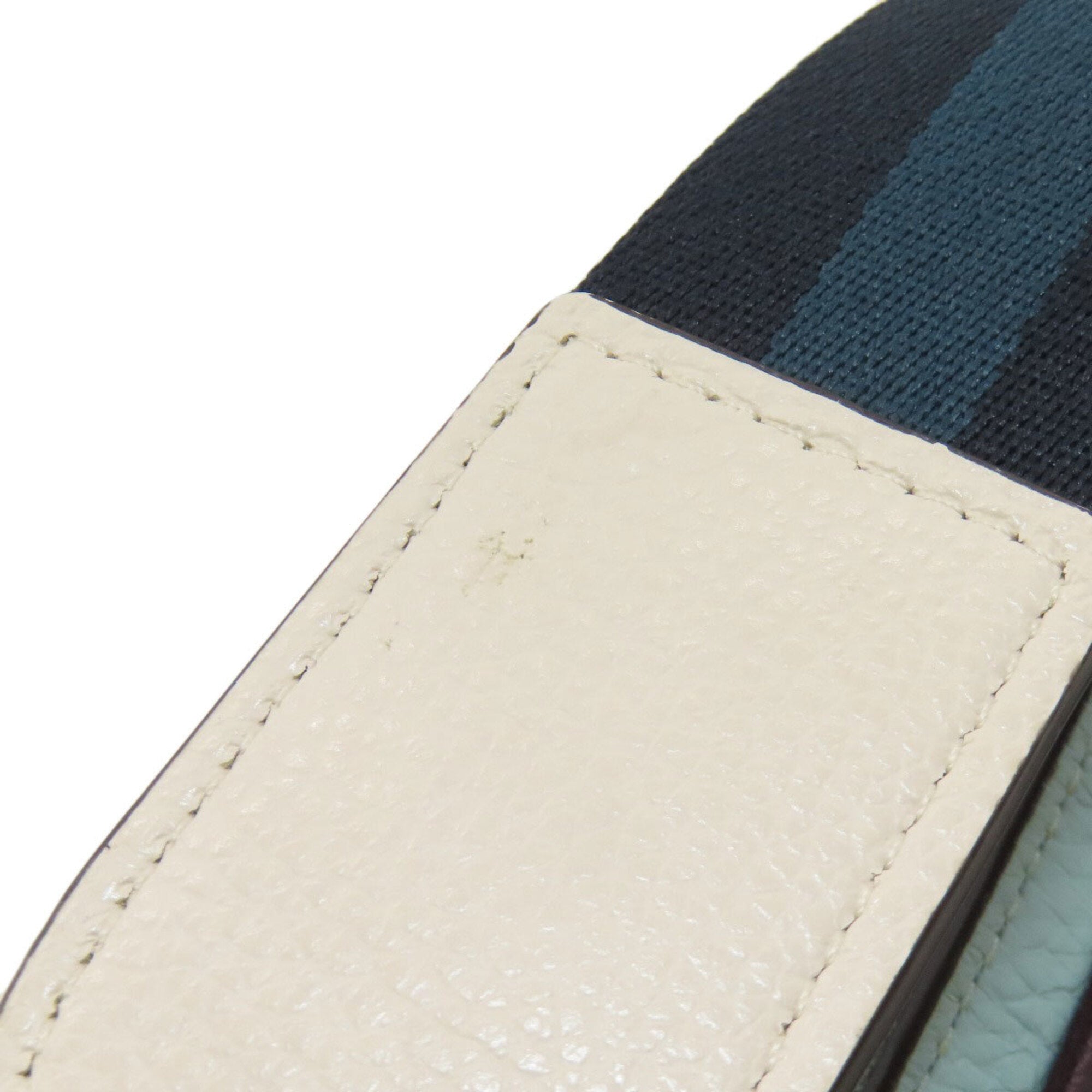 Coach Light Blue Navy White Leather Shoulder Bag (Pre-Owned)