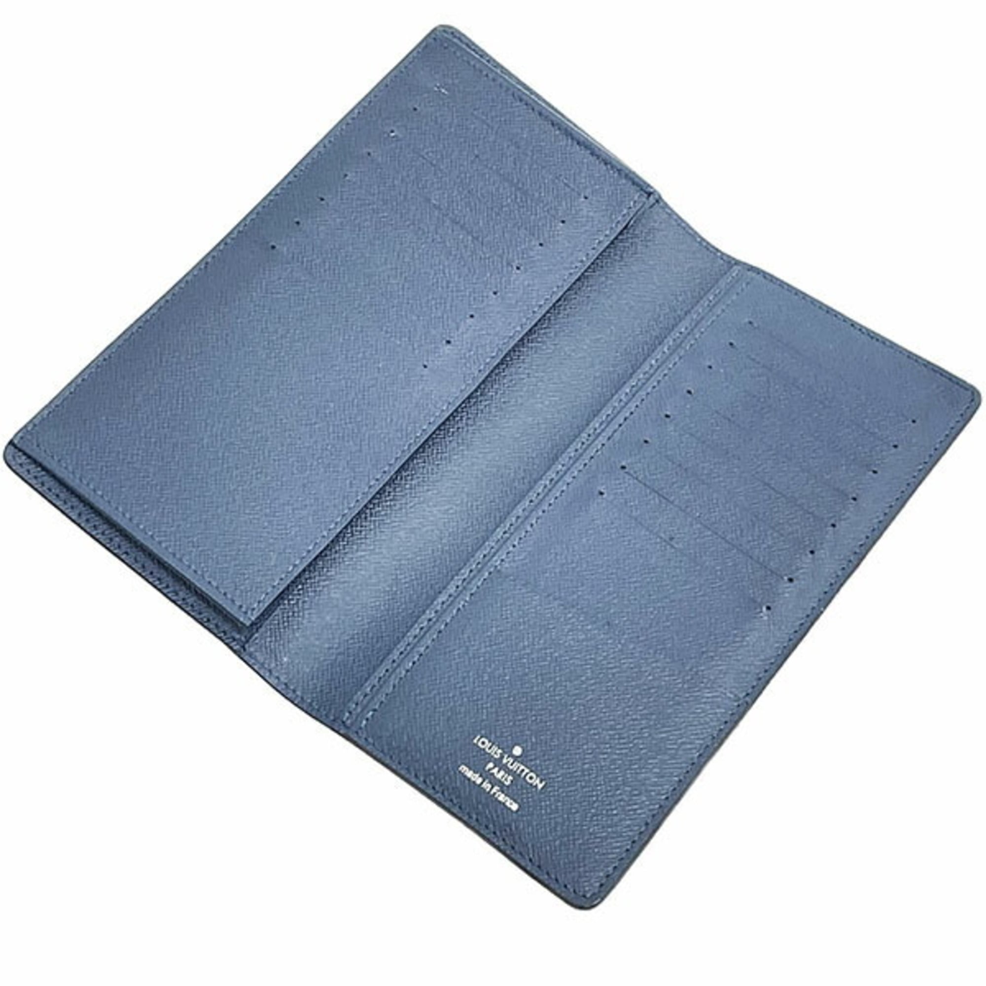 Louis Vuitton Taiga Navy Ocean Taiga Leather Long Bill Wallet (Bi-Fold) (Pre-Owned)