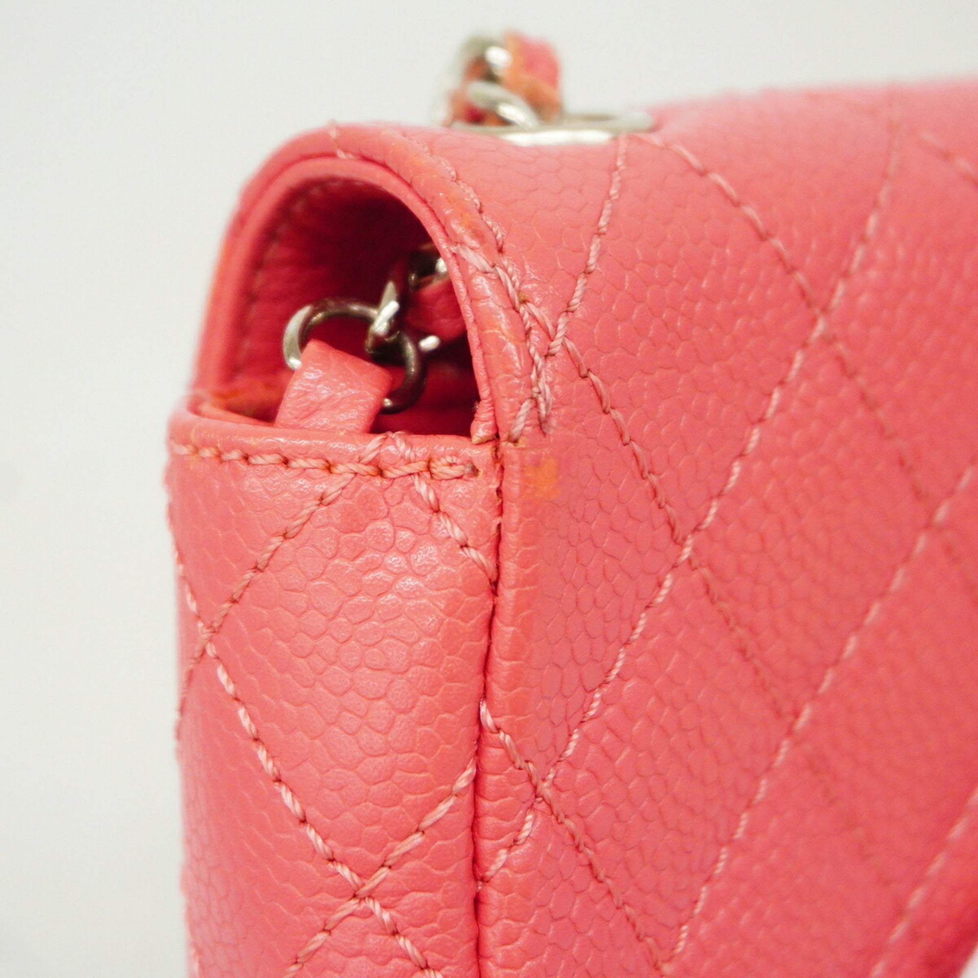 Chanel Pink Grained Calfskin Shoulder Bag (Pre-Owned)