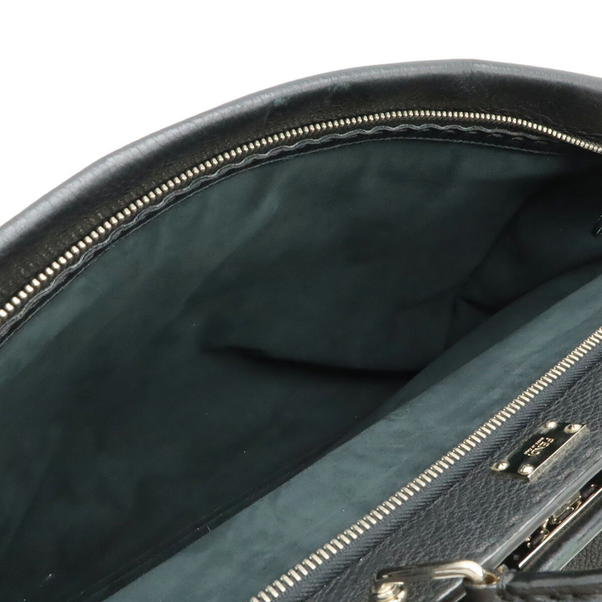 Fendi Black Leather Shoulder Bag Tote Bag (Pre-Owned)