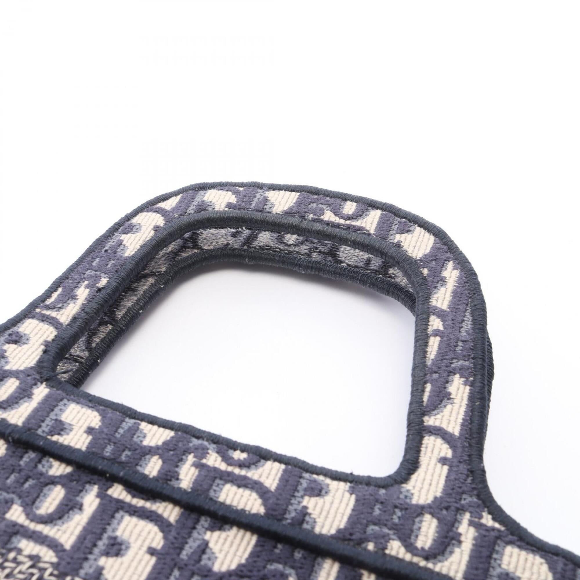 Christian Dior Ivory Navy Canvas Handbag Tote Bag (Pre-Owned)