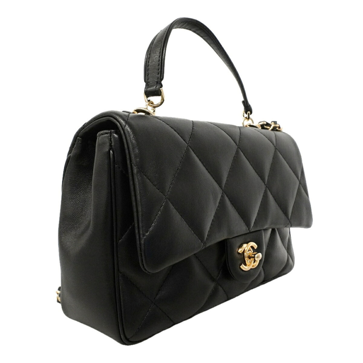 Chanel Black Leather Handbag (Pre-Owned)