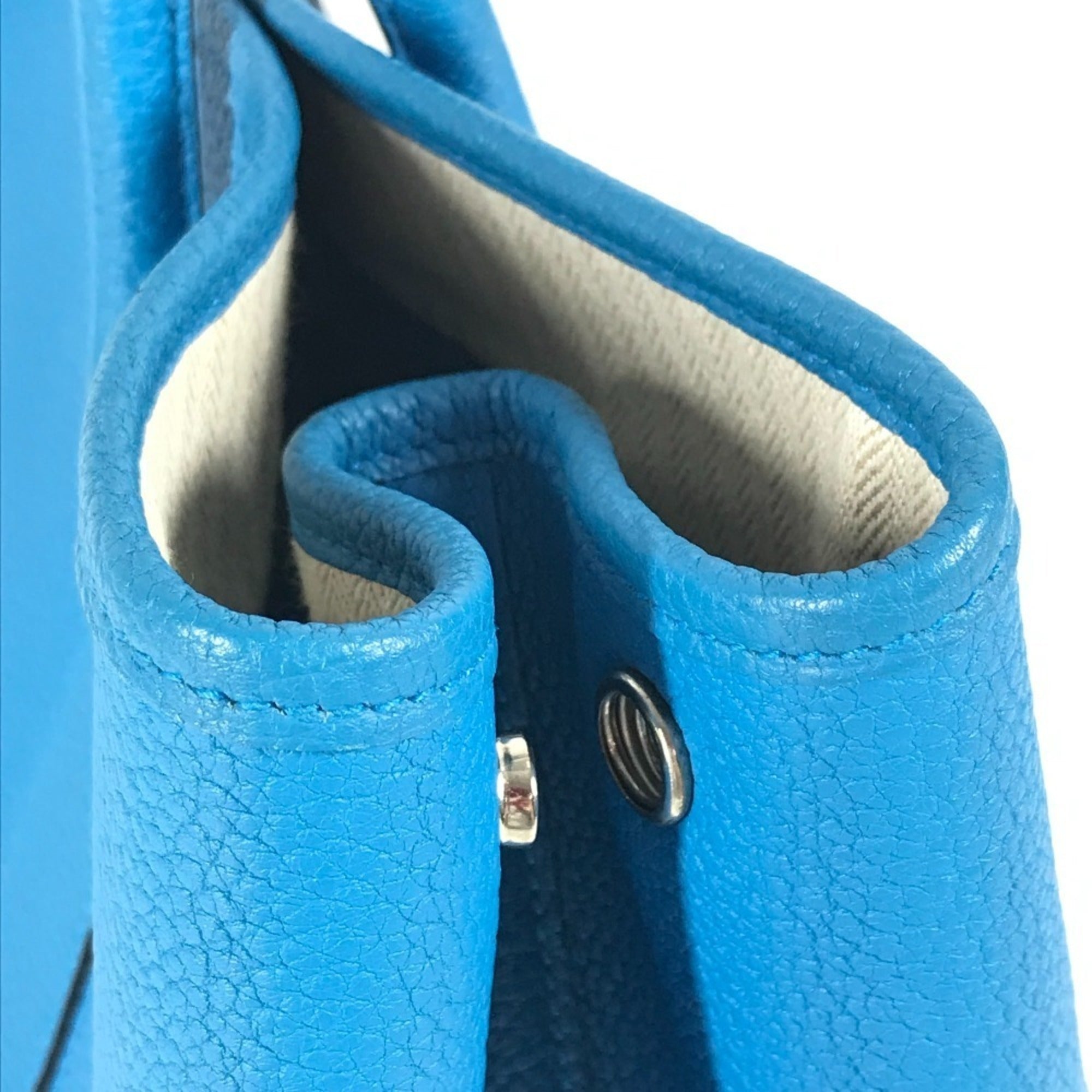 Hermes Bicolor Blue Negonda Leather Handbag Shoulder Bag Tote Bag (Pre-Owned)