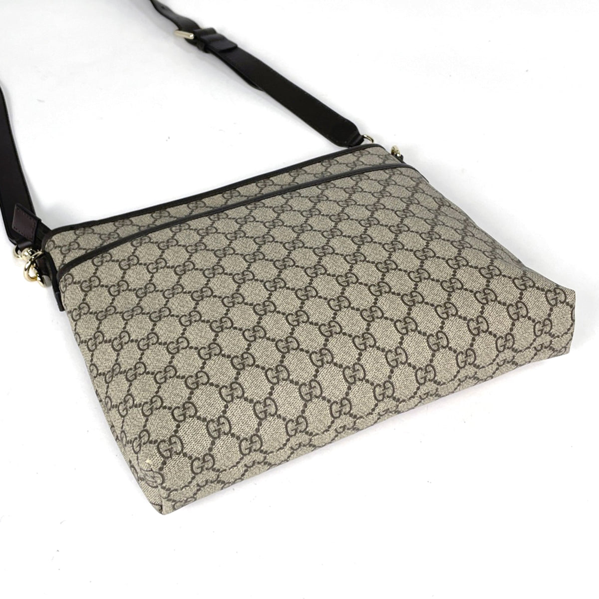 Gucci Brown Coated Canvas Leather Shoulder Bag (Pre-Owned)