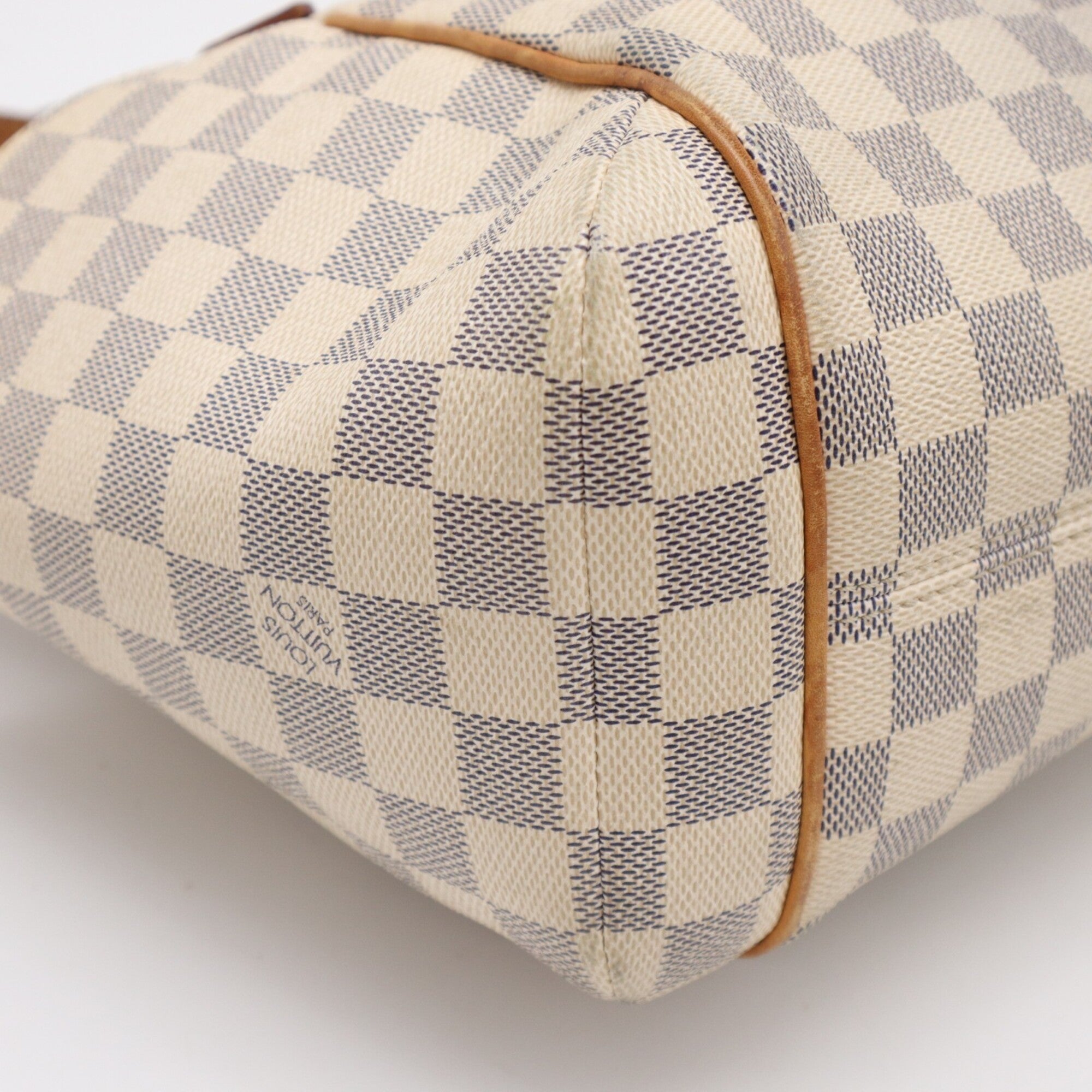 Louis Vuitton Azur Beige Brown Leather Coated Canvas Handbag (Pre-Owned)
