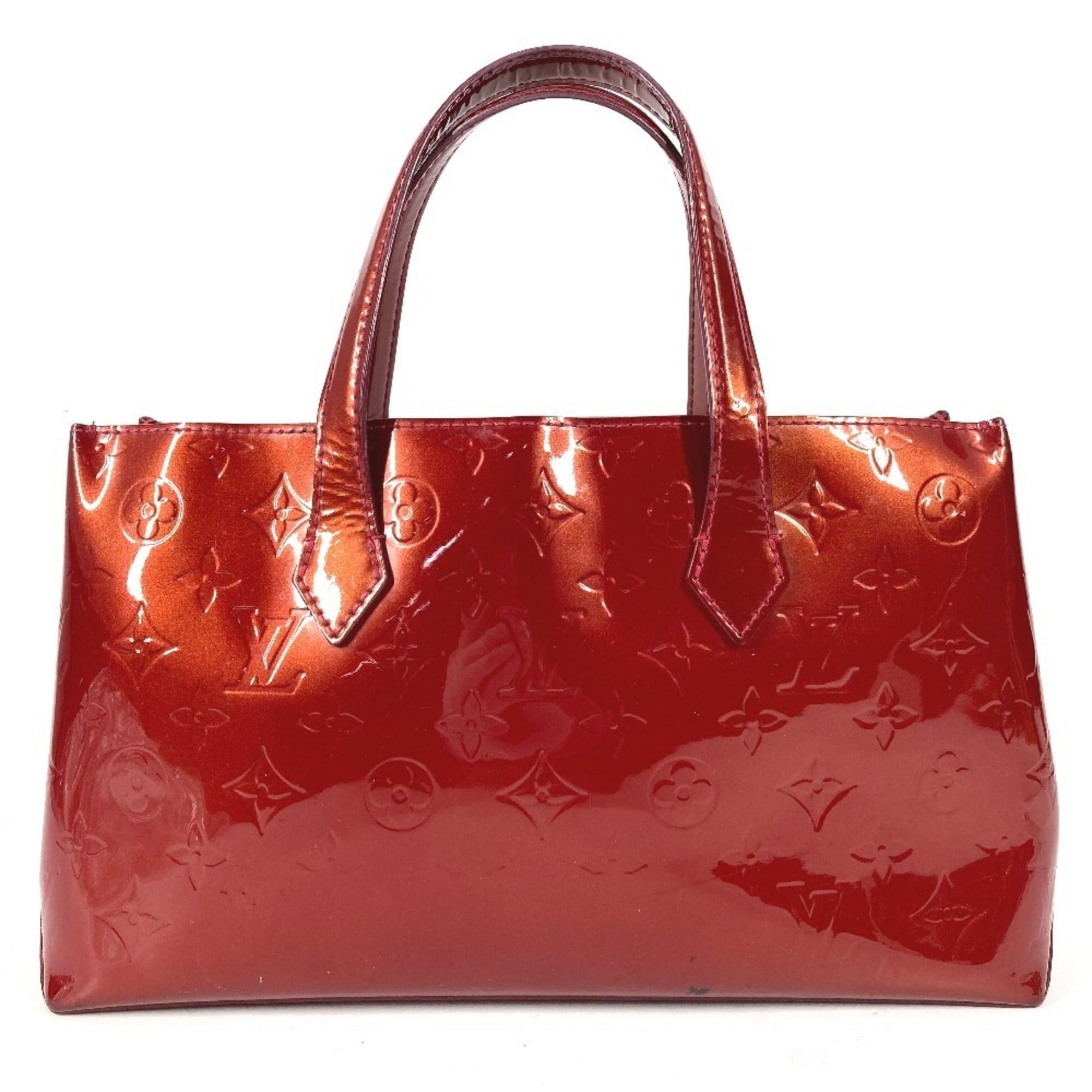 Louis Vuitton Pomme D'amour Red Color Monogram Vernis Canvas Handbag Tote Bag (Pre-Owned)