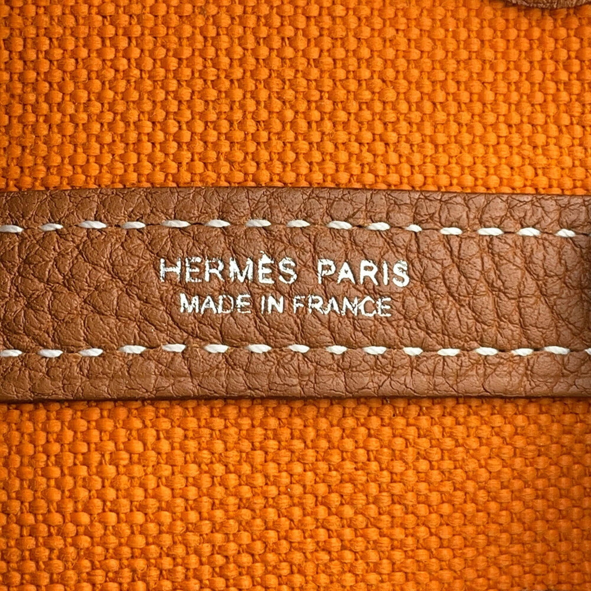 Hermes Apricot Gold Negonda Leather Canvas Tote Bag (Pre-Owned)