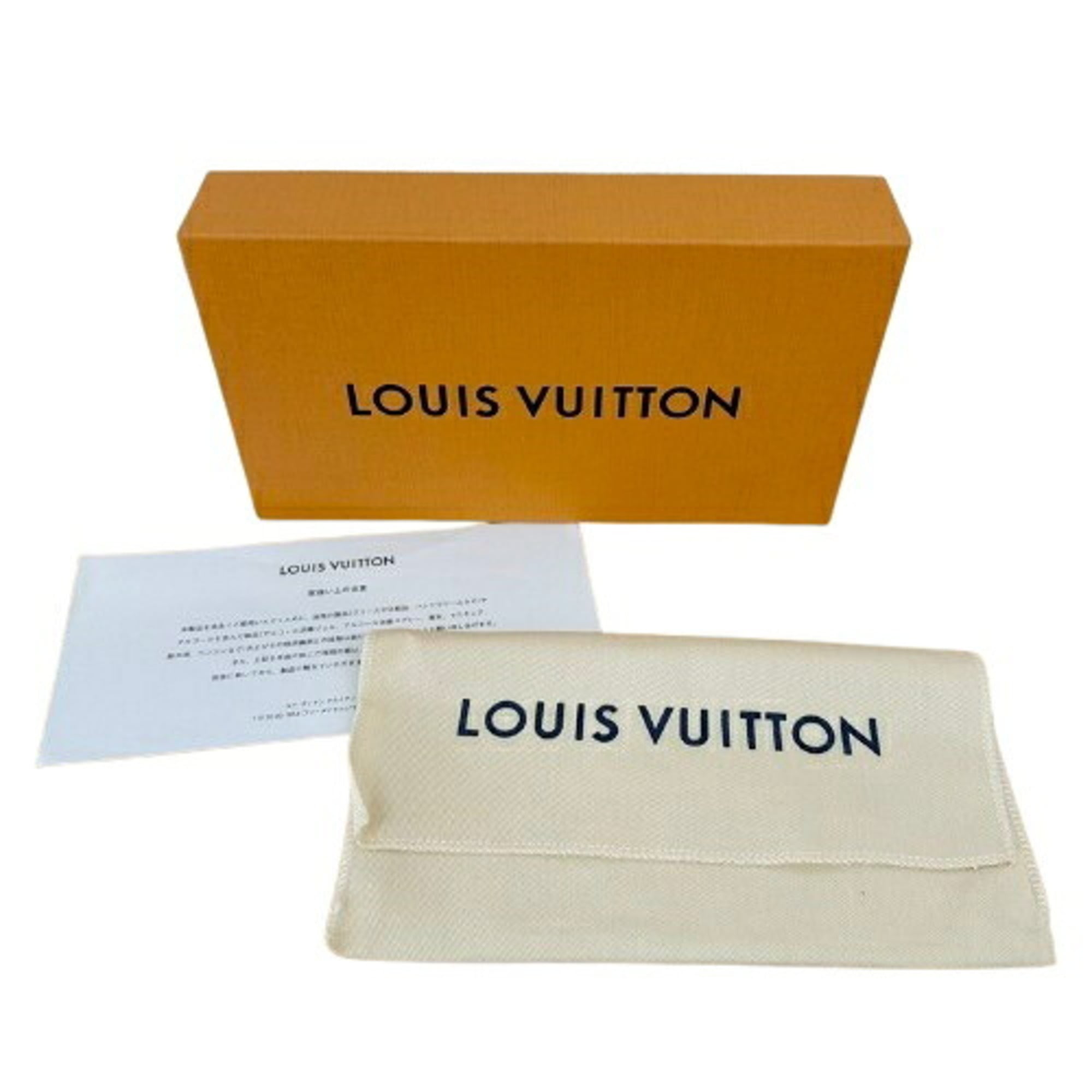 Louis Vuitton Black Leather Long Wallet (Bi-Fold) (Pre-Owned)