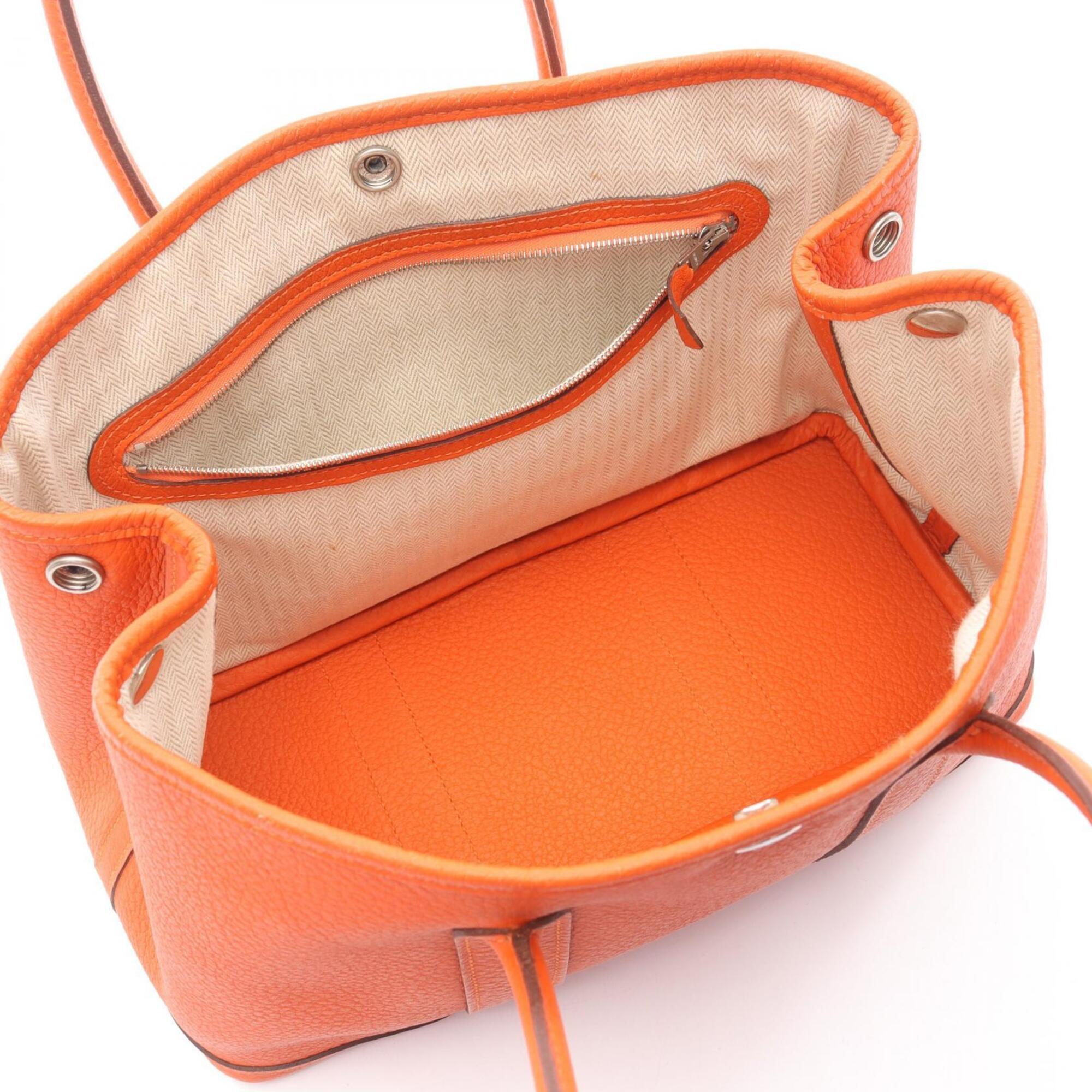 Hermes Orange Country Leather Handbag Tote Bag (Pre-Owned)
